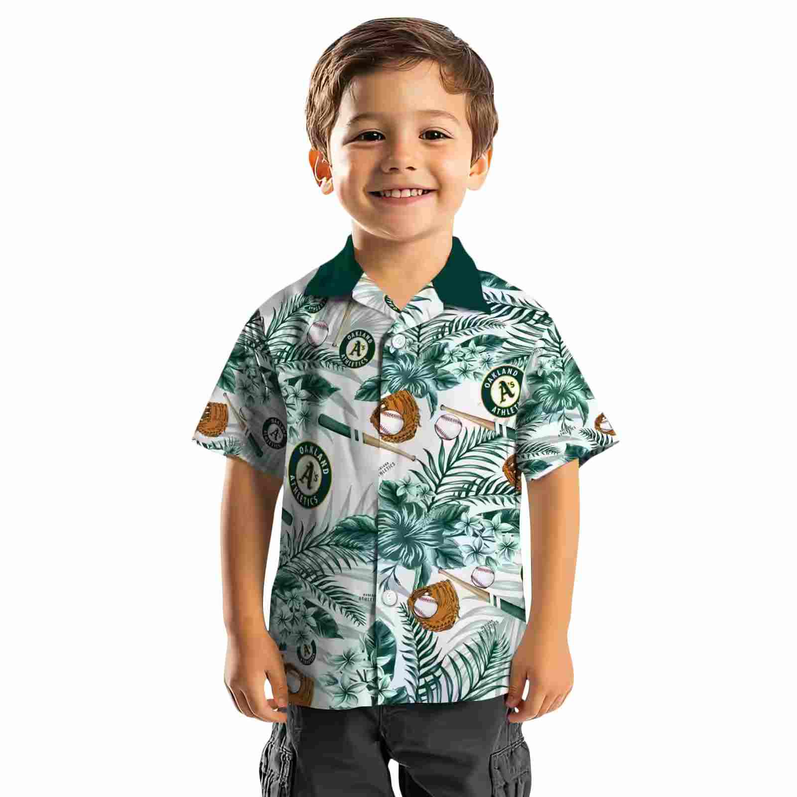 personalized oakland athletics floral baseball green white hawaiian shirt top rated