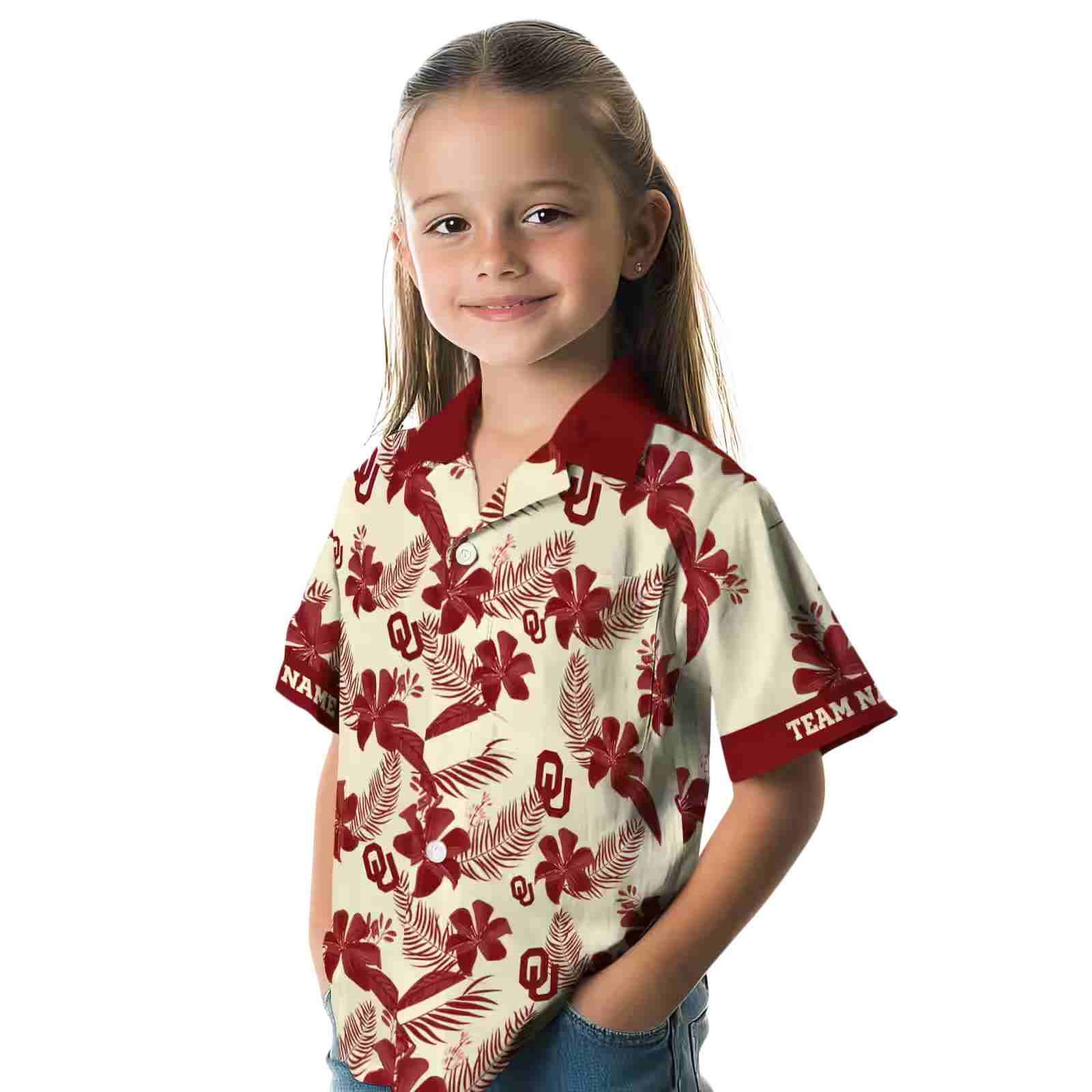 personalized oklahoma sooners botanical print cream hawaiian shirt premium grade