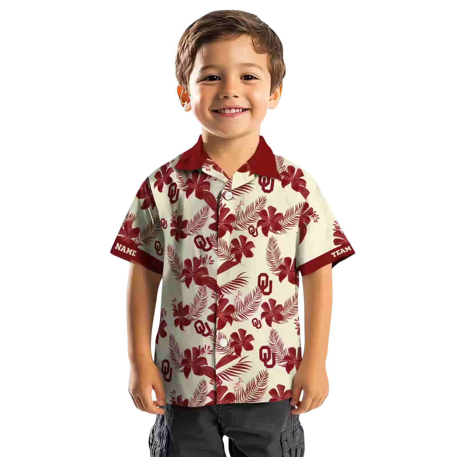 personalized oklahoma sooners botanical print cream hawaiian shirt top rated