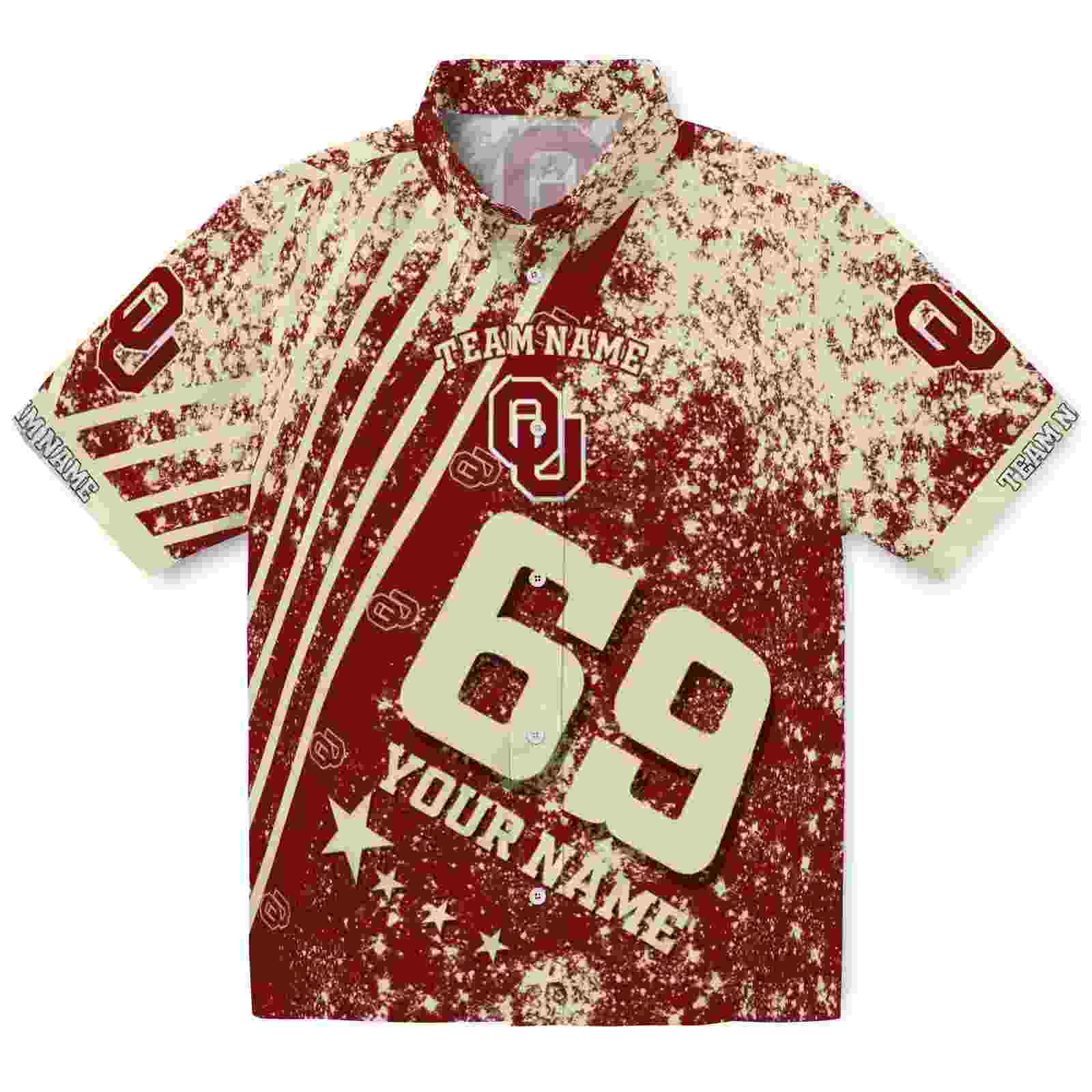 Personalized Oklahoma Sooners Star Stripes Crimson Hawaiian Shirt