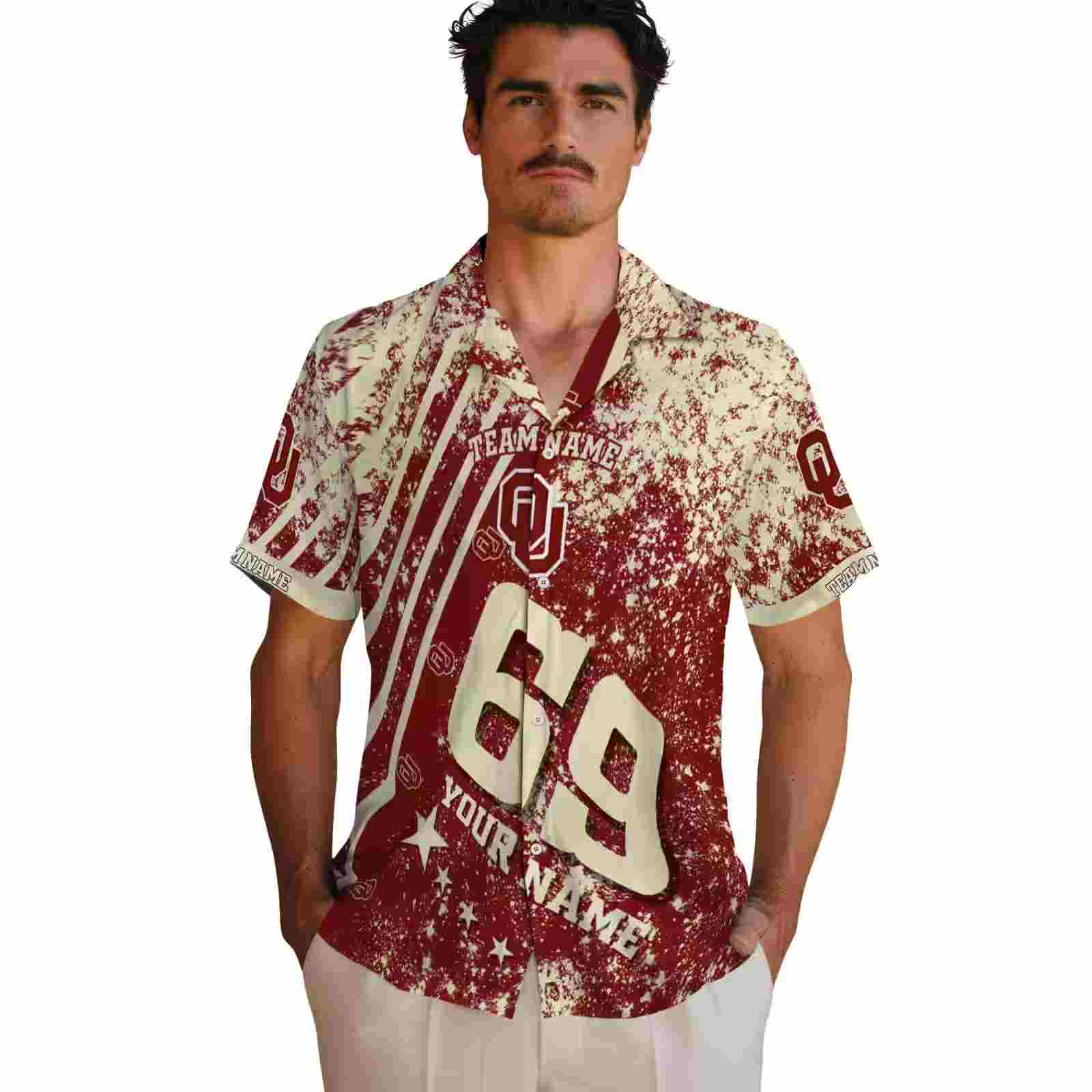 personalized oklahoma sooners star stripes crimson hawaiian shirt fashion forward