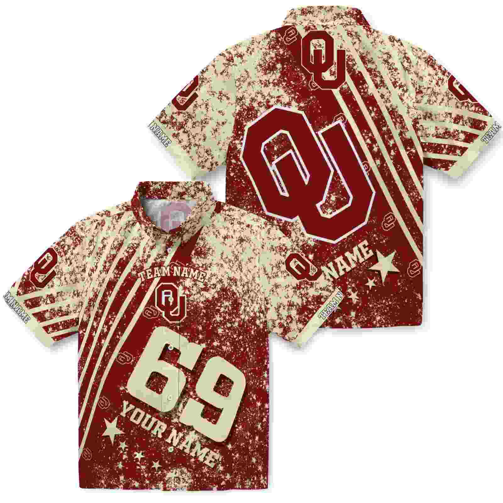 personalized oklahoma sooners star stripes crimson hawaiian shirt high quality