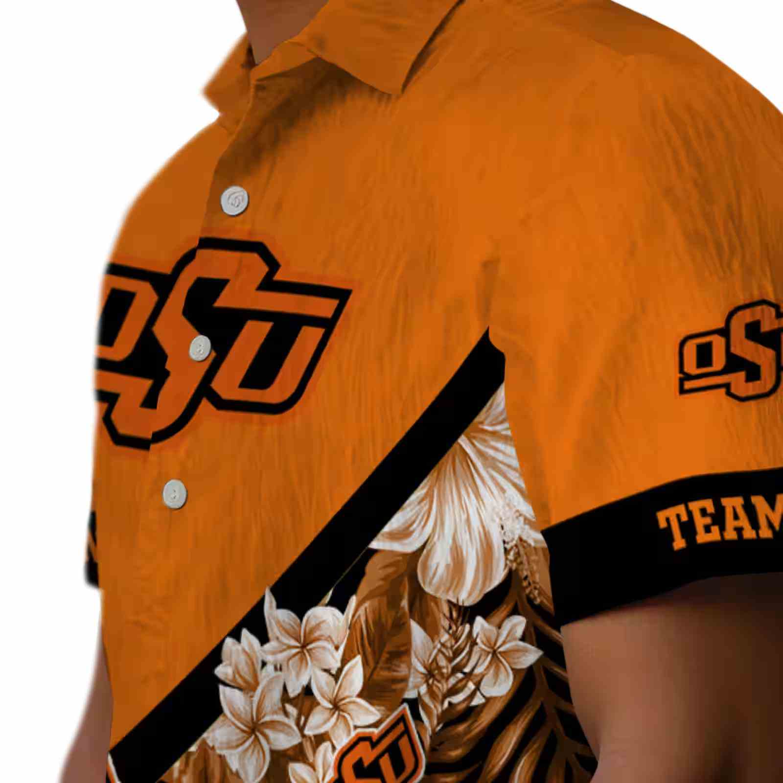 personalized oklahoma state cowboys floral chevron orange hawaiian shirt trendy