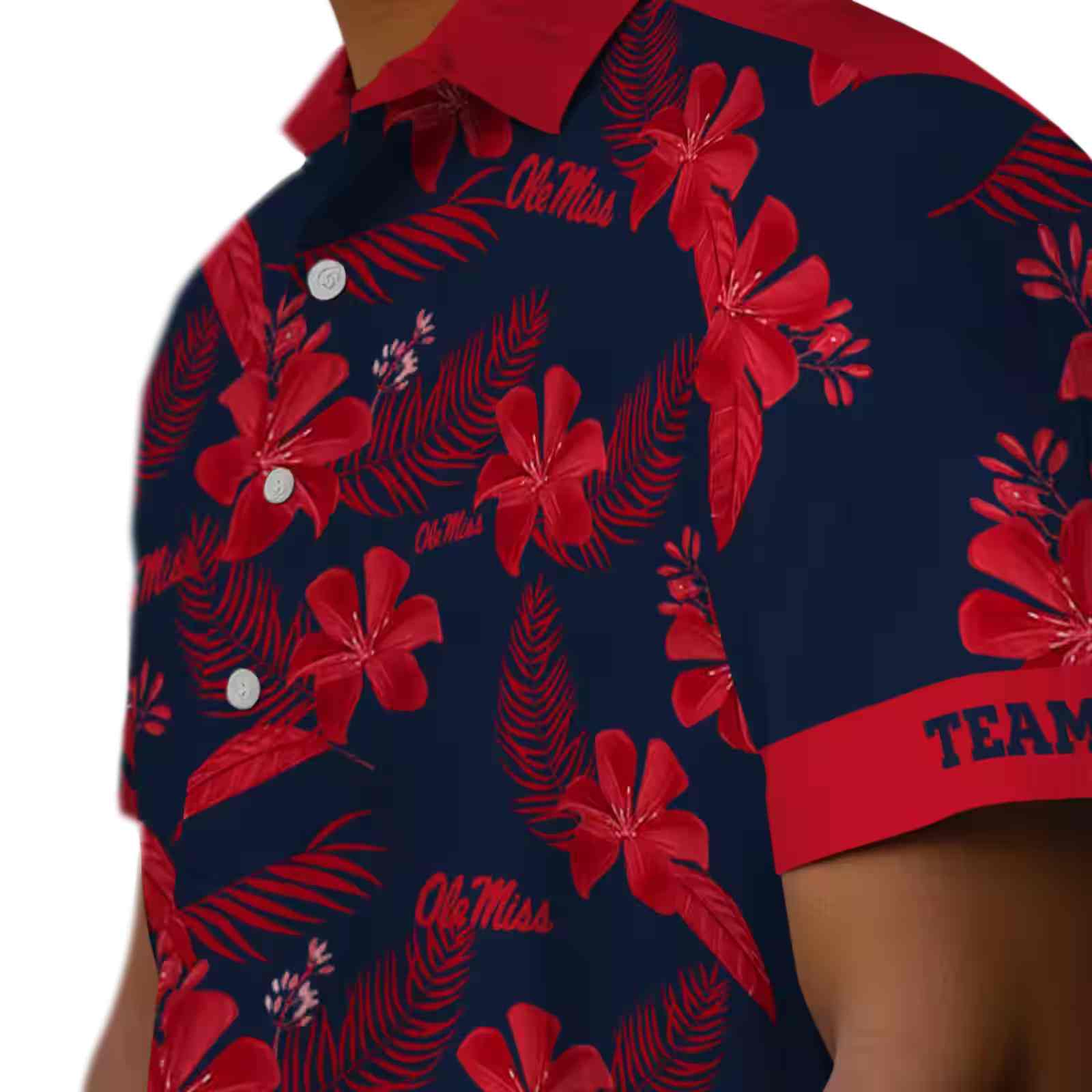 personalized ole miss rebels botanical print blue hawaiian shirt trendy