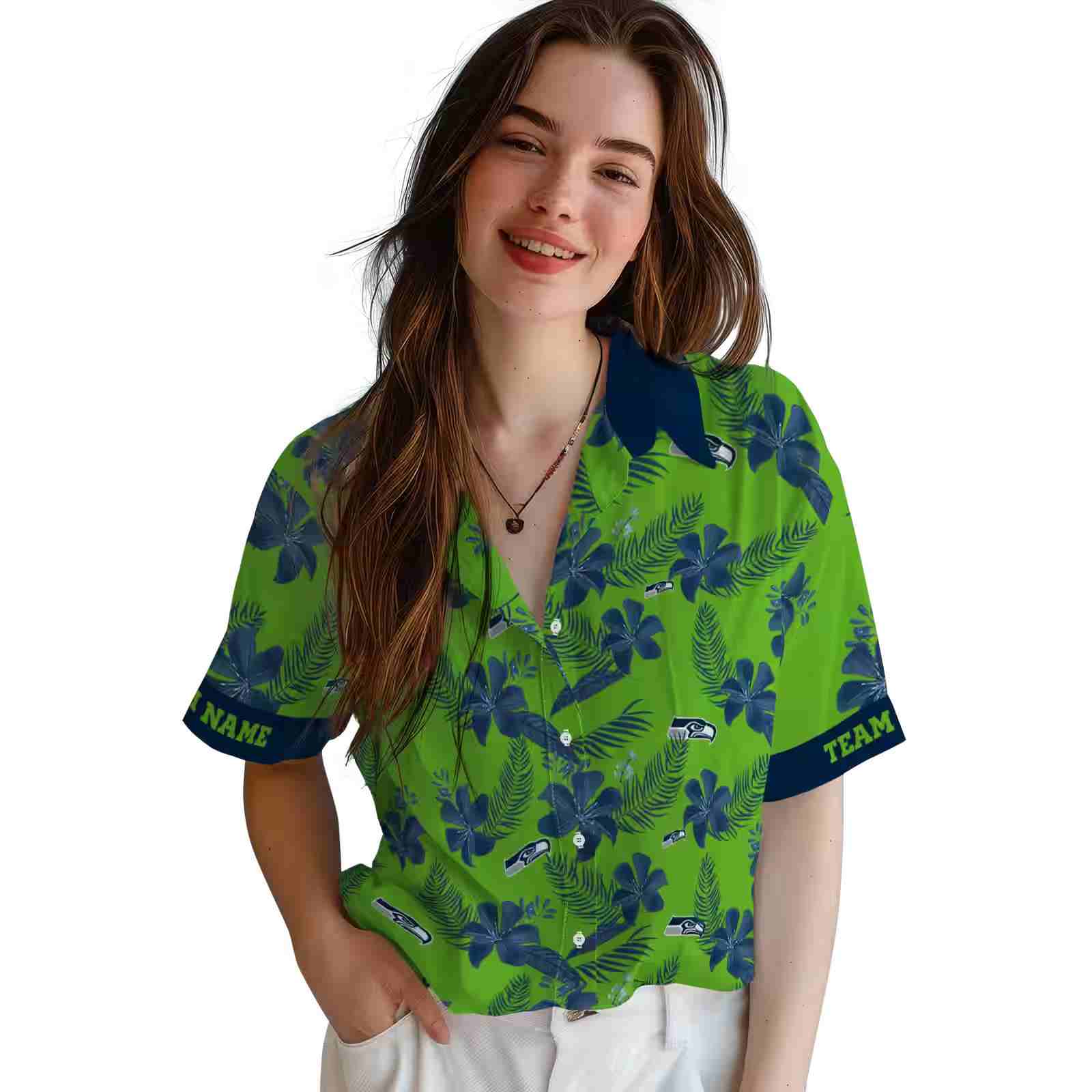 personalized seattle seahawks botanical print green hawaiian shirt latest model