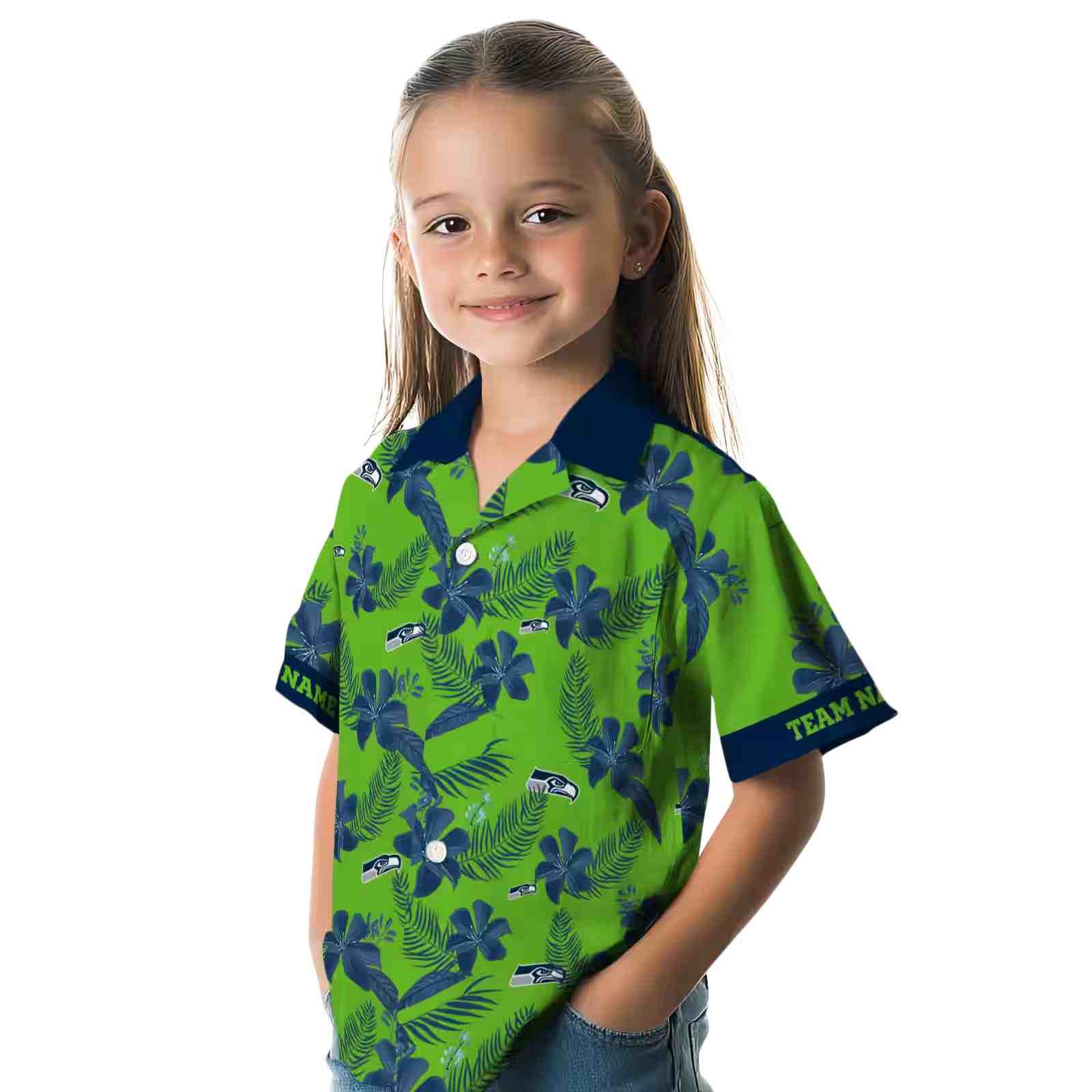 personalized seattle seahawks botanical print green hawaiian shirt premium grade