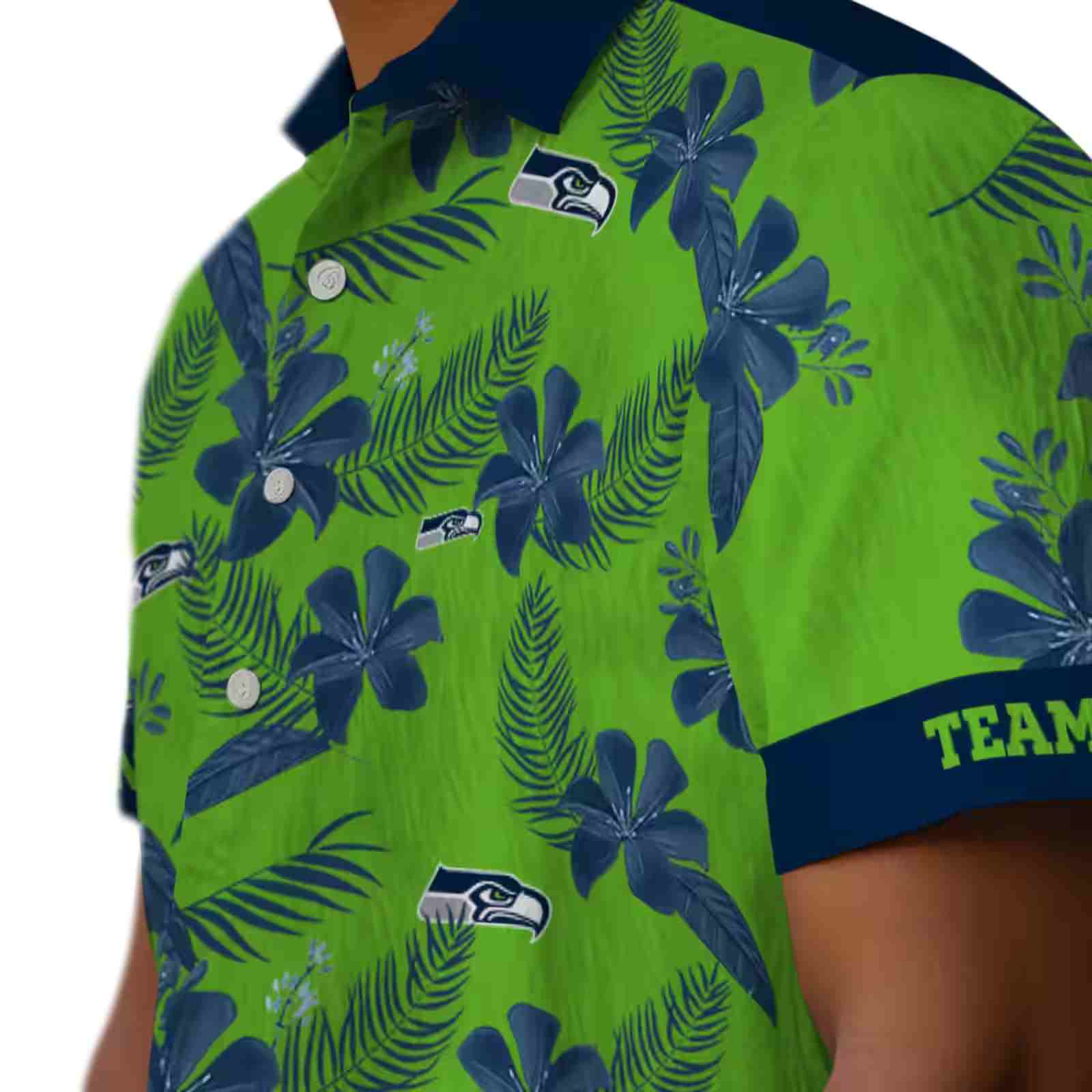 personalized seattle seahawks botanical print green hawaiian shirt trendy