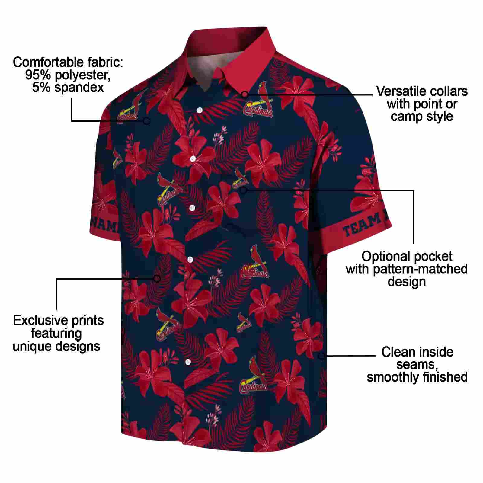 personalized st louis cardinals botanical print navy hawaiian shirt new arrival