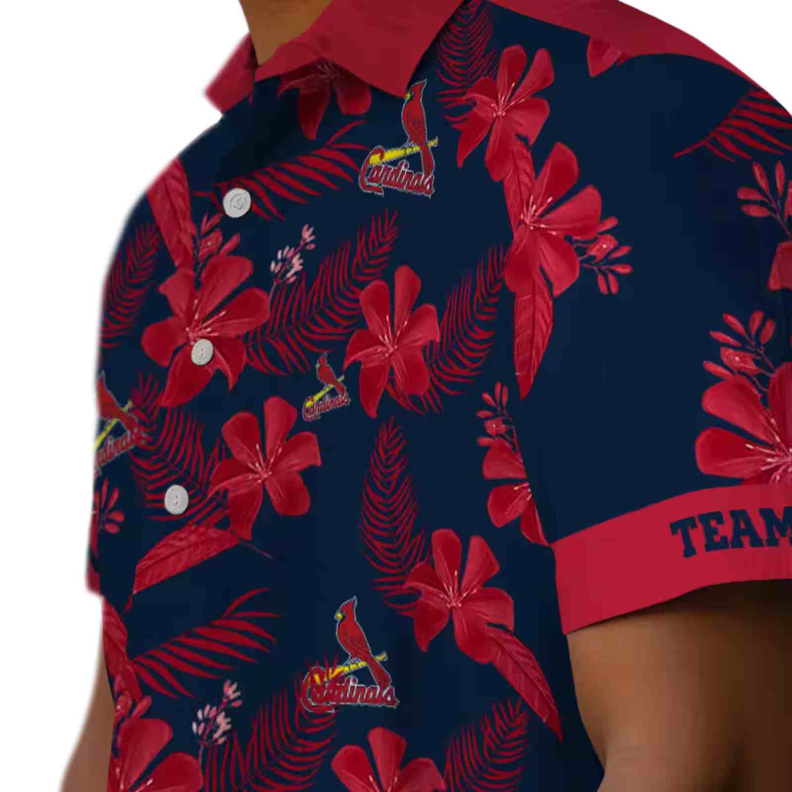 personalized st louis cardinals botanical print navy hawaiian shirt trendy