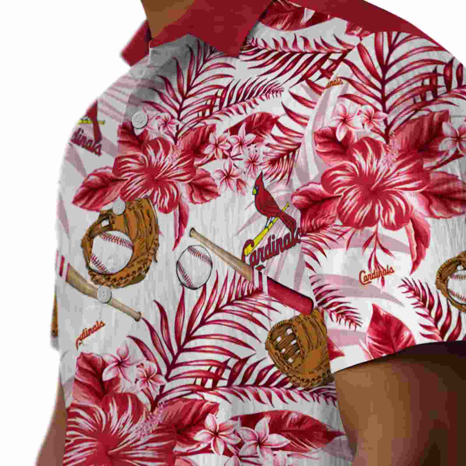 personalized st louis cardinals floral baseball red white hawaiian shirt trendy