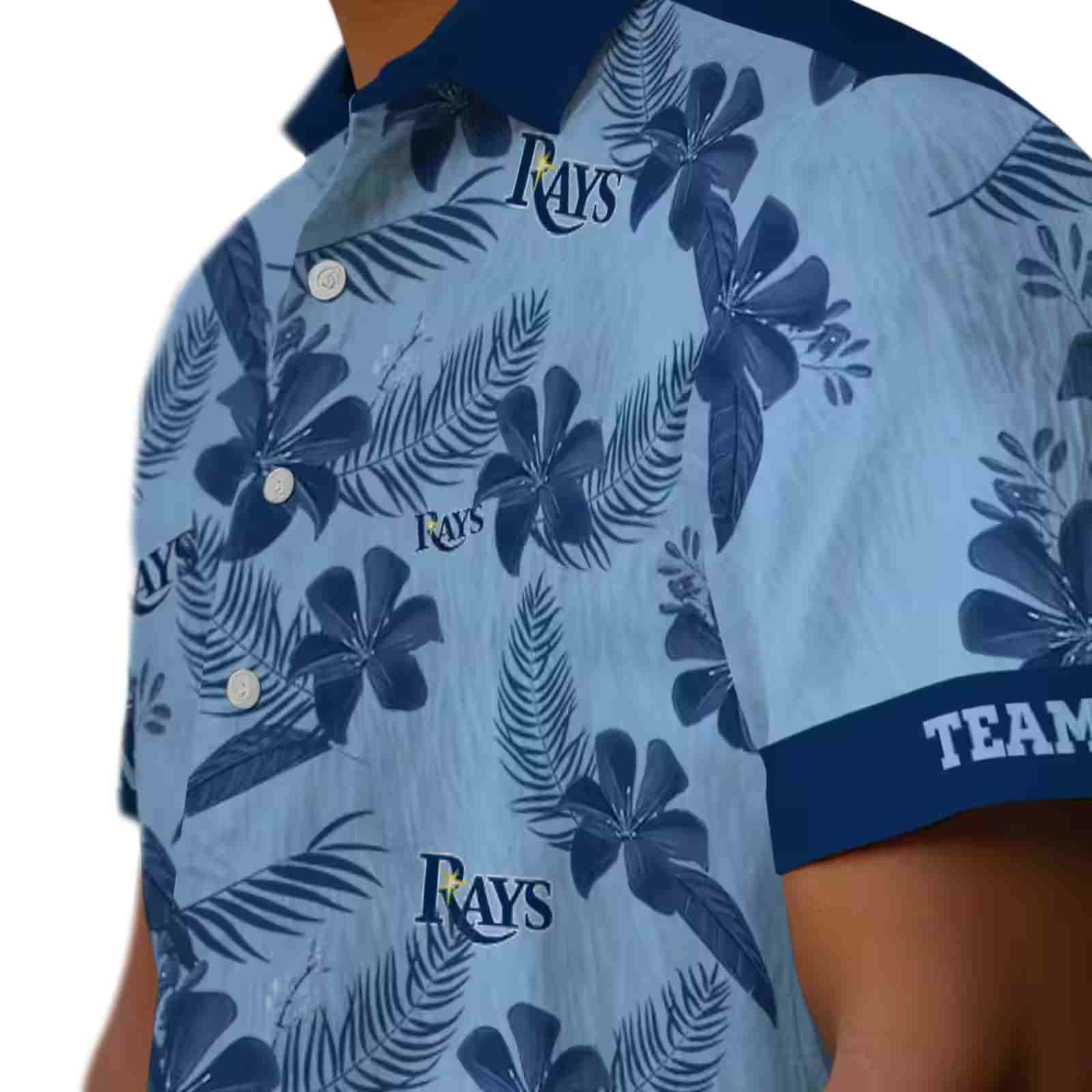 personalized tampa bay rays botanical print light blue hawaiian shirt trendy