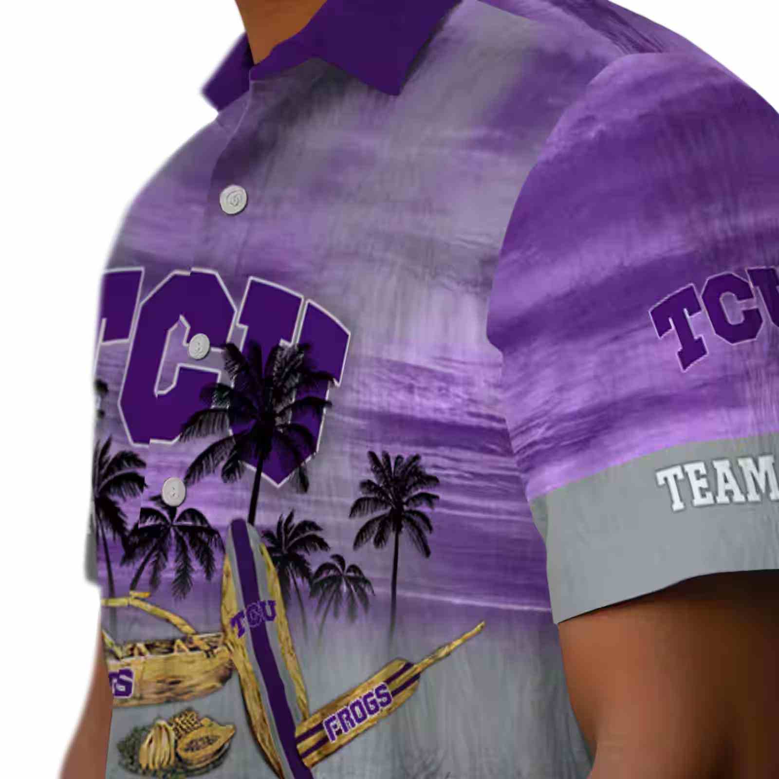 personalized tcu horned frogs tropical canoe purple hawaiian shirt trendy