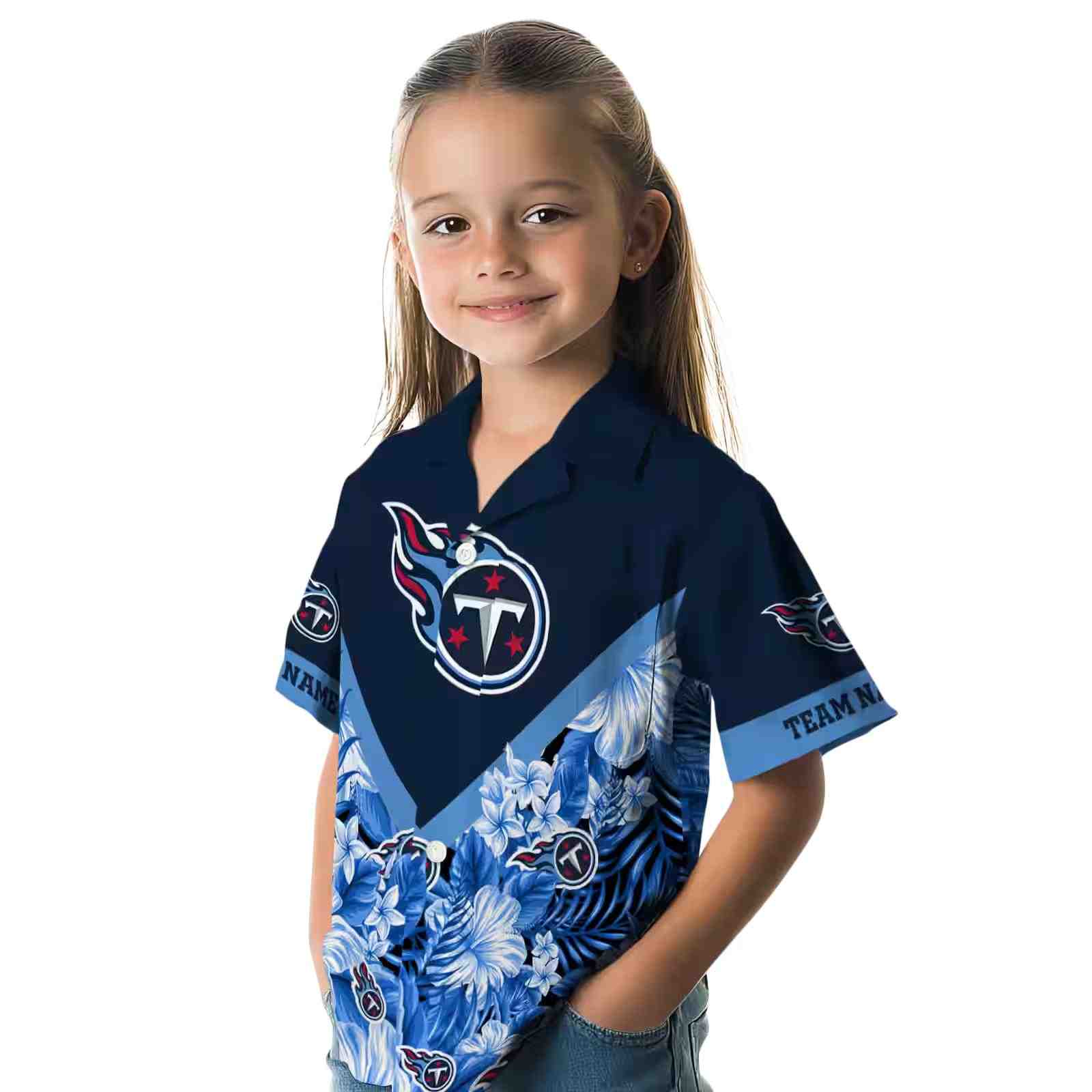 personalized tennessee titans floral chevron navy hawaiian shirt premium grade