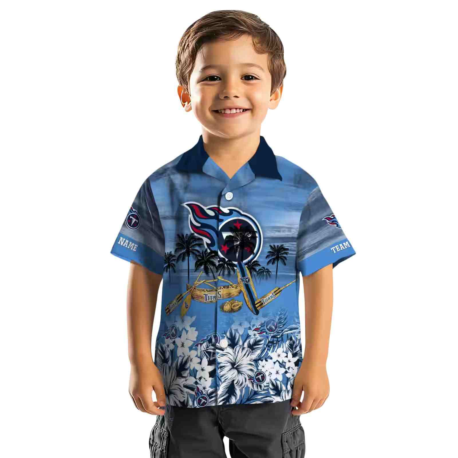 personalized tennessee titans tropical canoe navy hawaiian shirt top rated