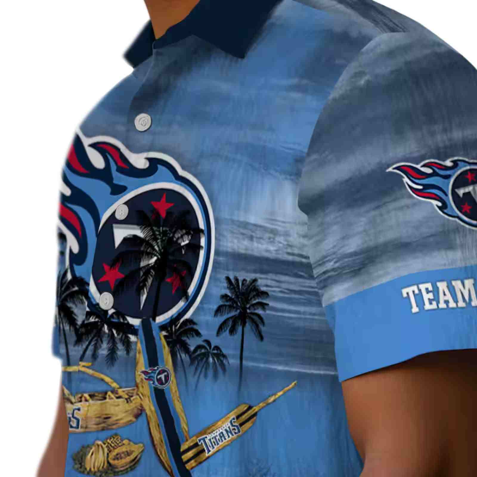 personalized tennessee titans tropical canoe navy hawaiian shirt trendy