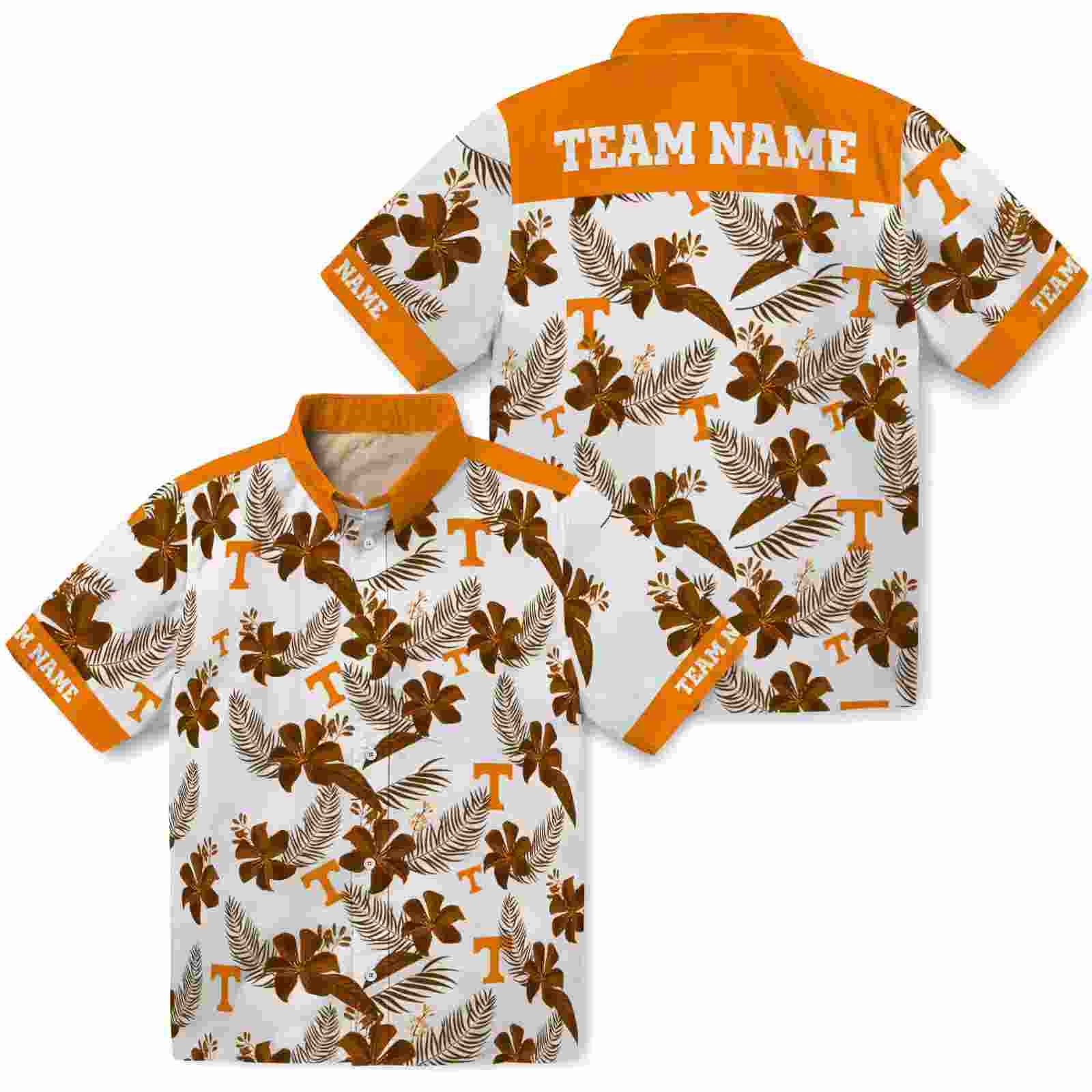 personalized tennessee volunteers botanical print white hawaiian shirt high quality