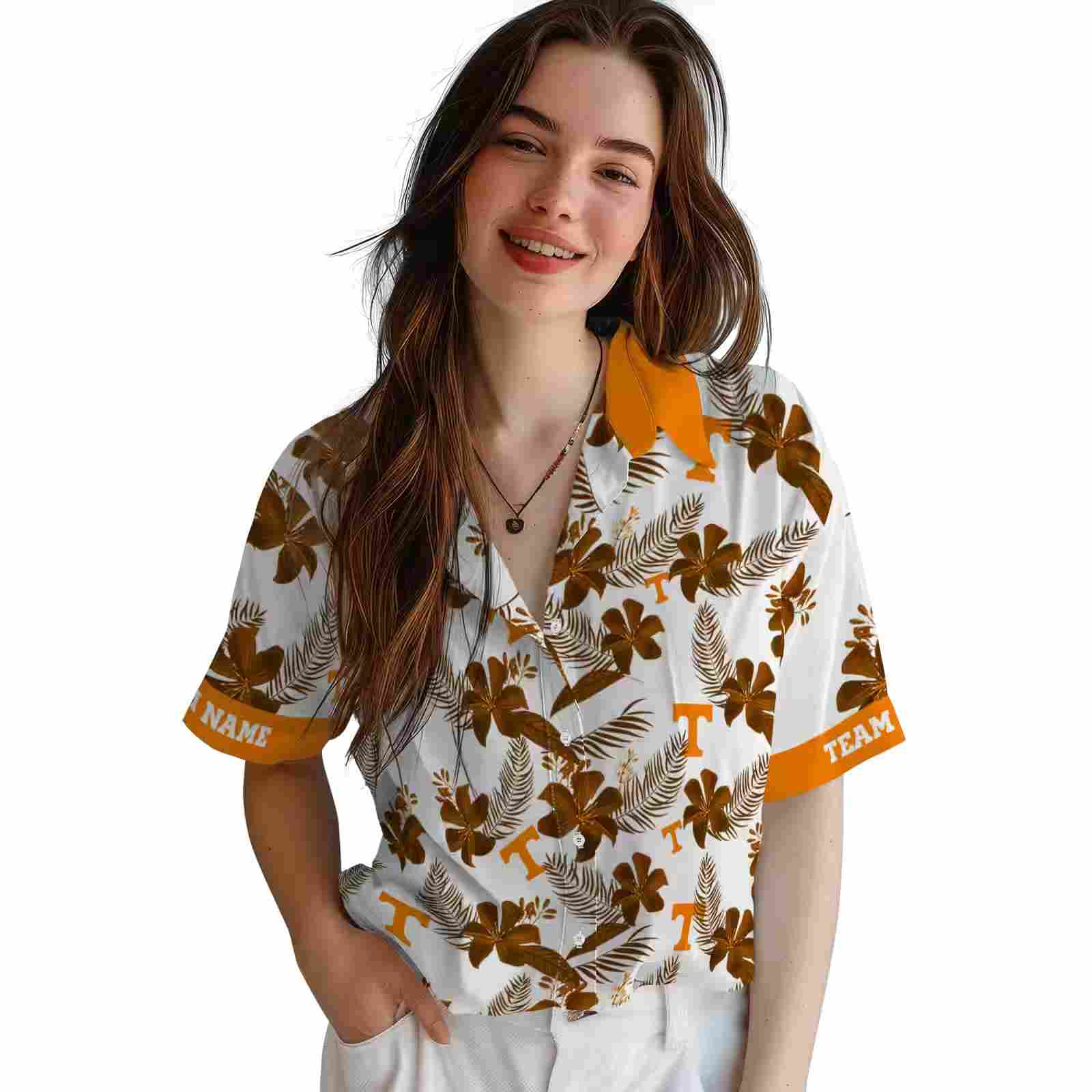 personalized tennessee volunteers botanical print white hawaiian shirt latest model