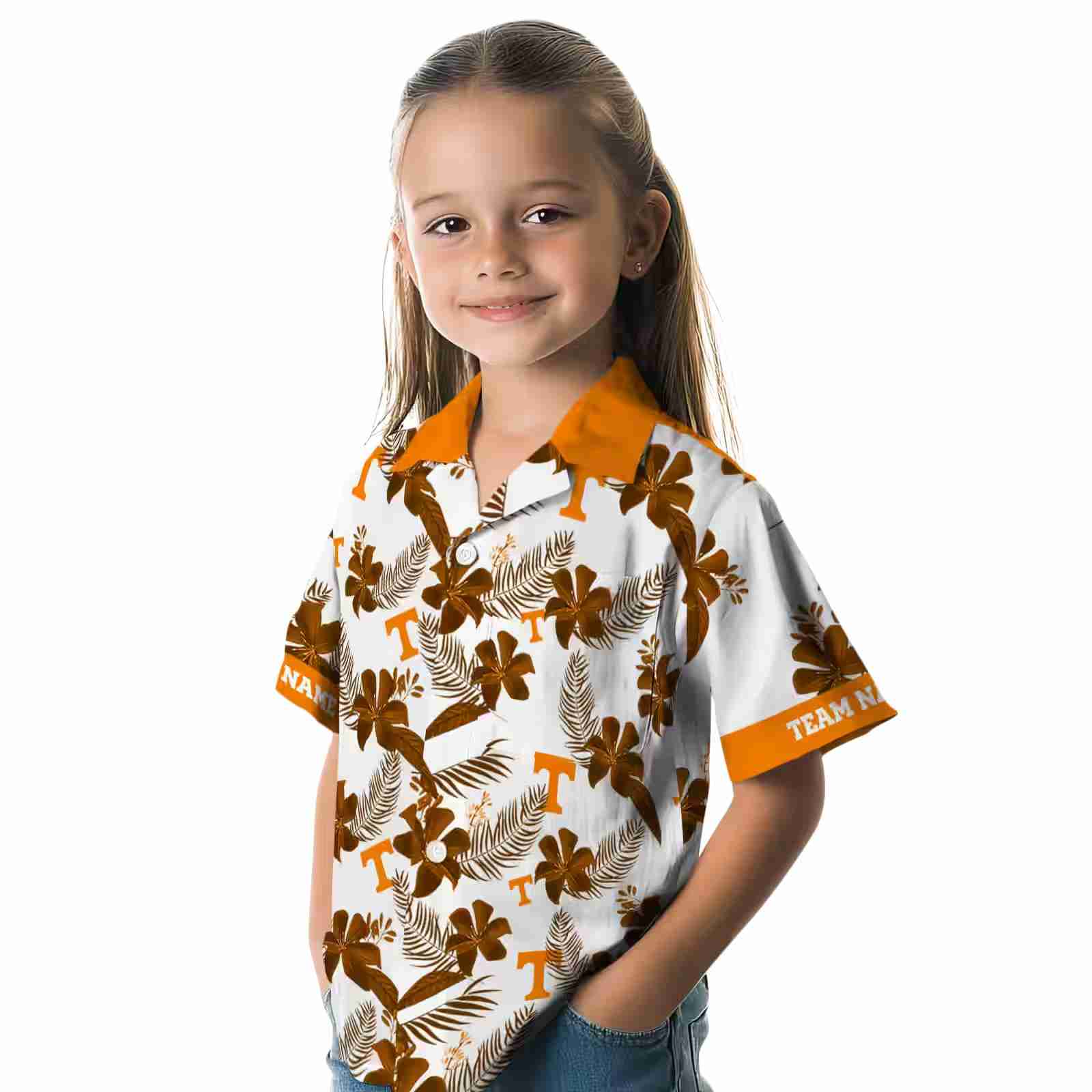 personalized tennessee volunteers botanical print white hawaiian shirt premium grade