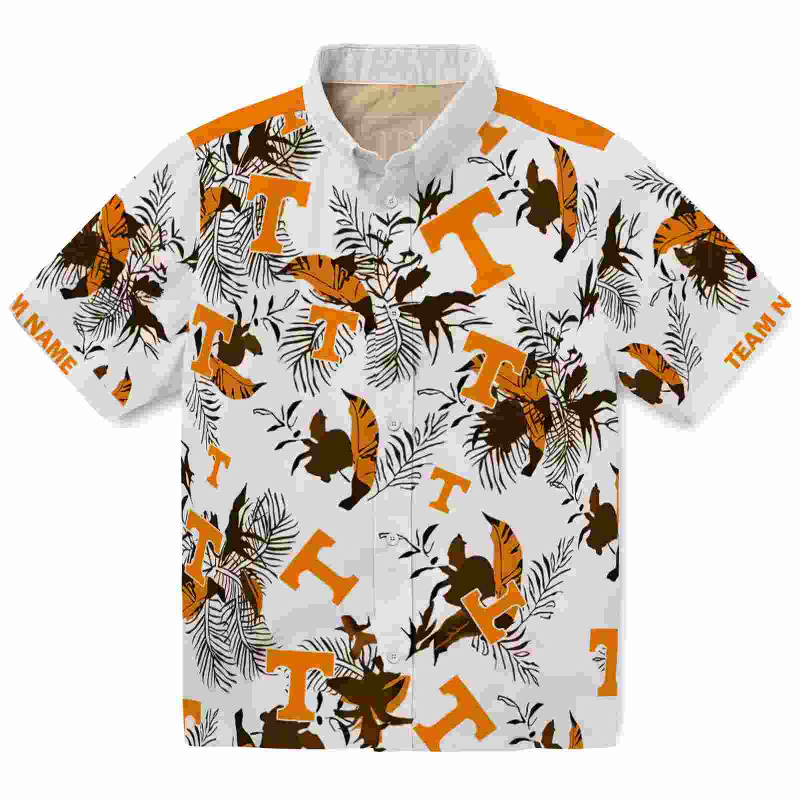 Personalized Tennessee Volunteers Botanical Theme Orange White Hawaiian Shirt