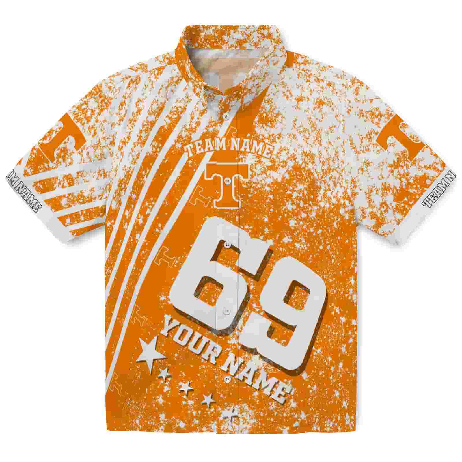 Personalized Tennessee Volunteers Star Stripes Orange Hawaiian Shirt