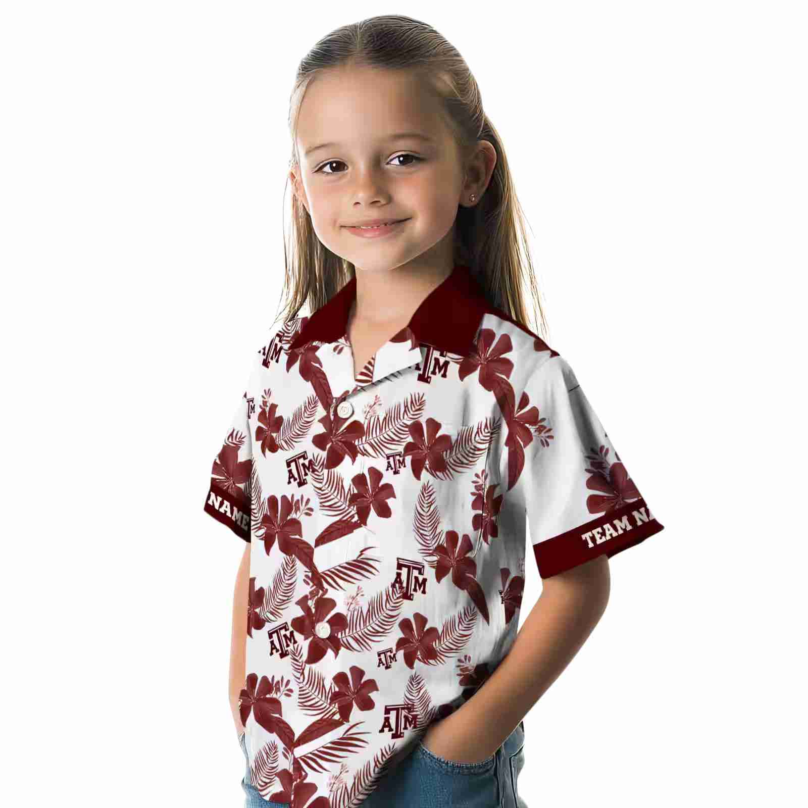 personalized texas am aggies botanical print white hawaiian shirt premium grade