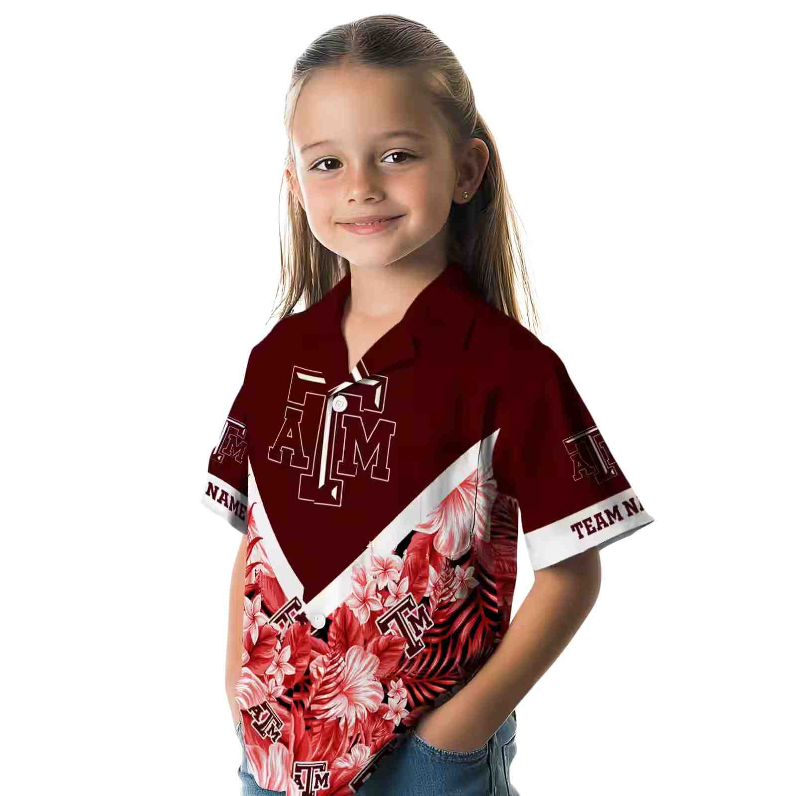 personalized texas am aggies floral chevron maroon hawaiian shirt premium grade