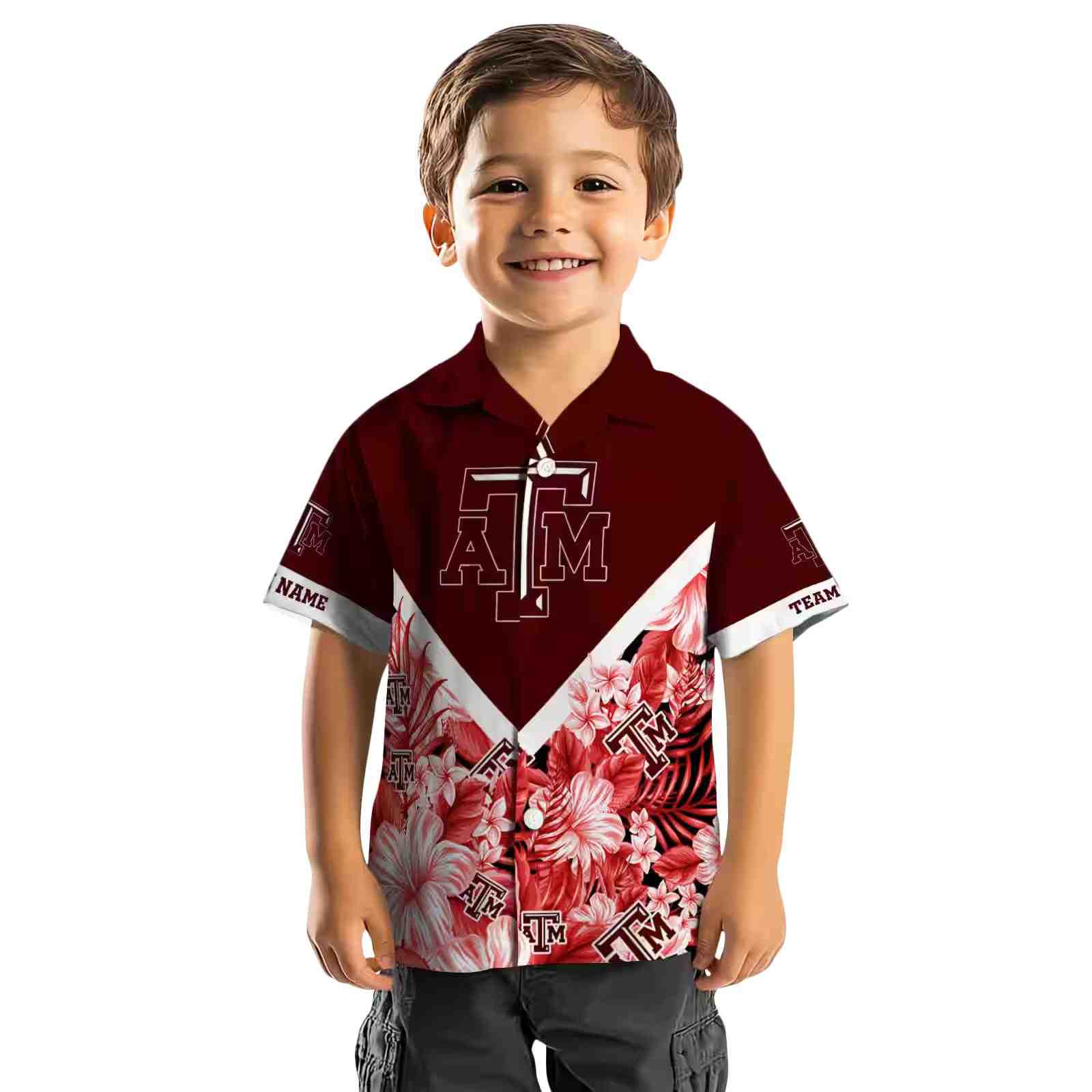 personalized texas am aggies floral chevron maroon hawaiian shirt top rated