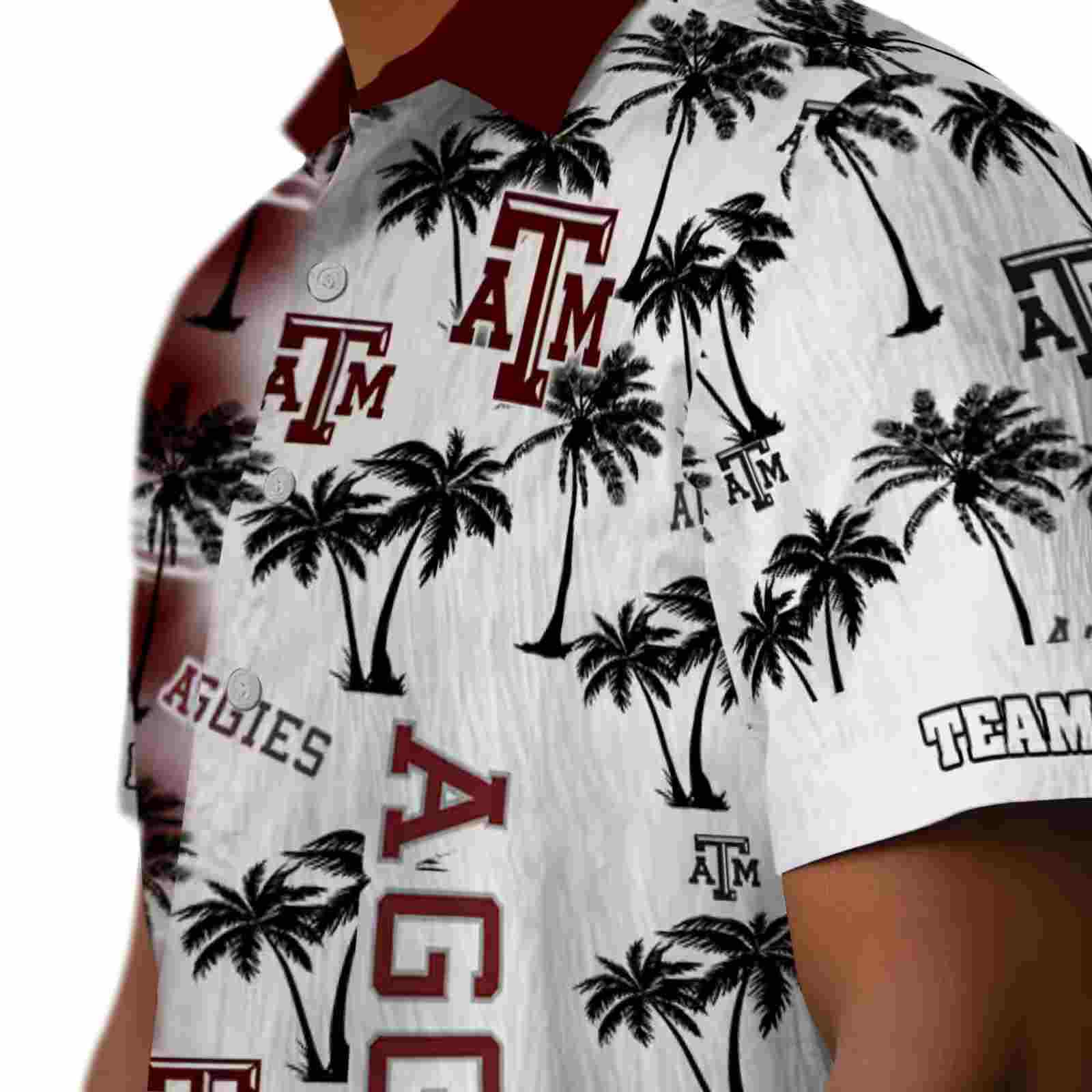 personalized texas am aggies palm silhouettes maroon hawaiian shirt trendy