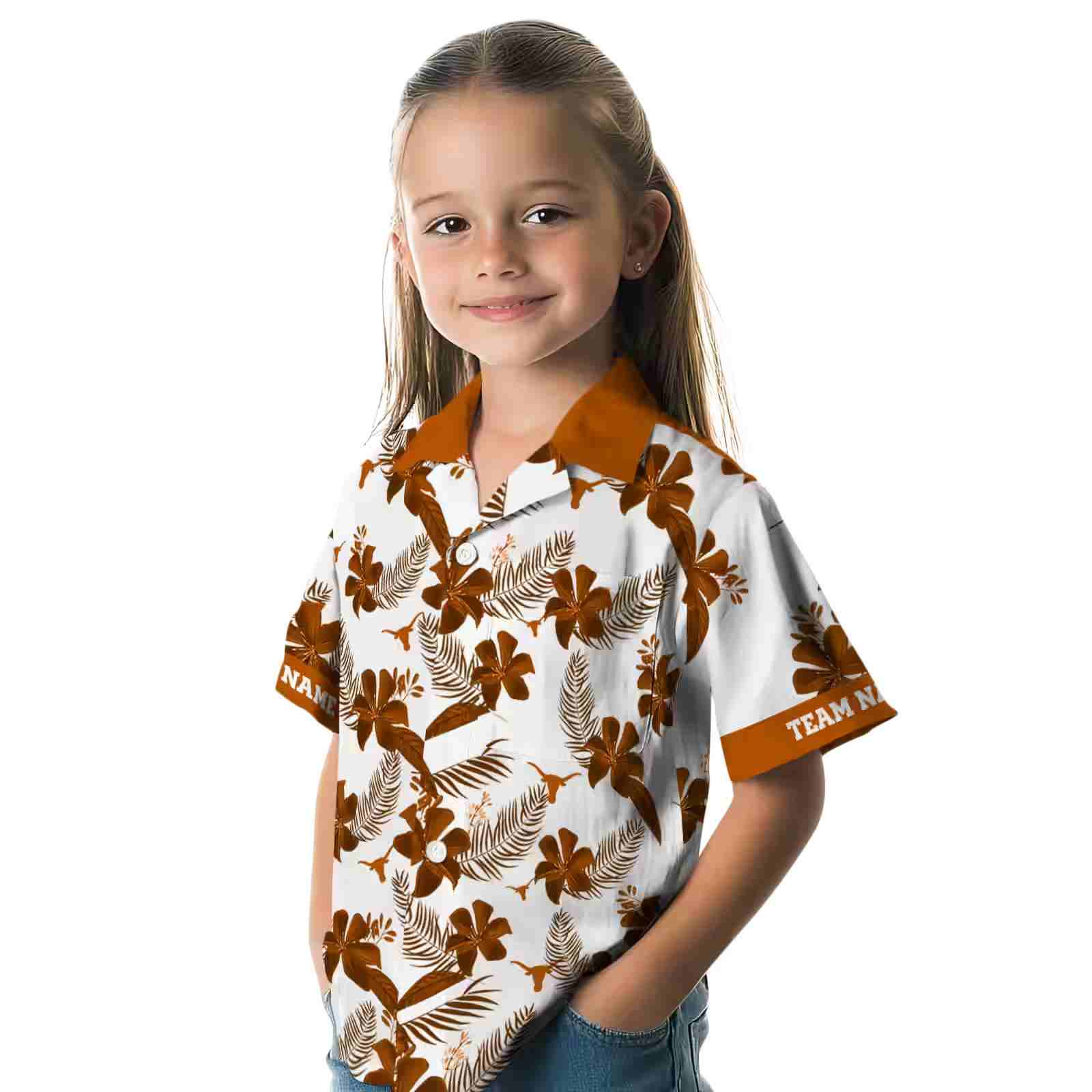 personalized texas longhorns botanical print white hawaiian shirt premium grade