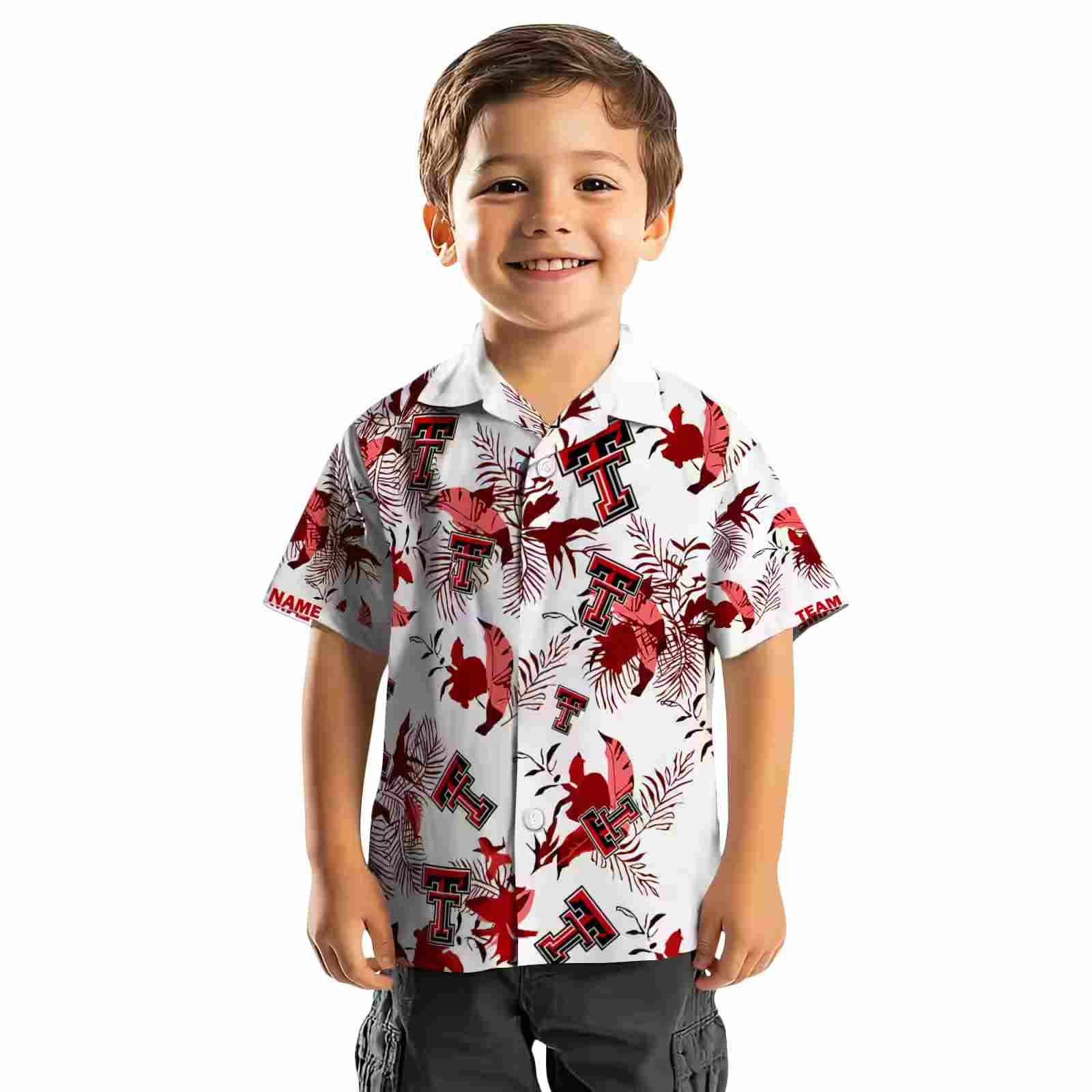 personalized texas tech red raiders botanical theme red white hawaiian shirt top rated