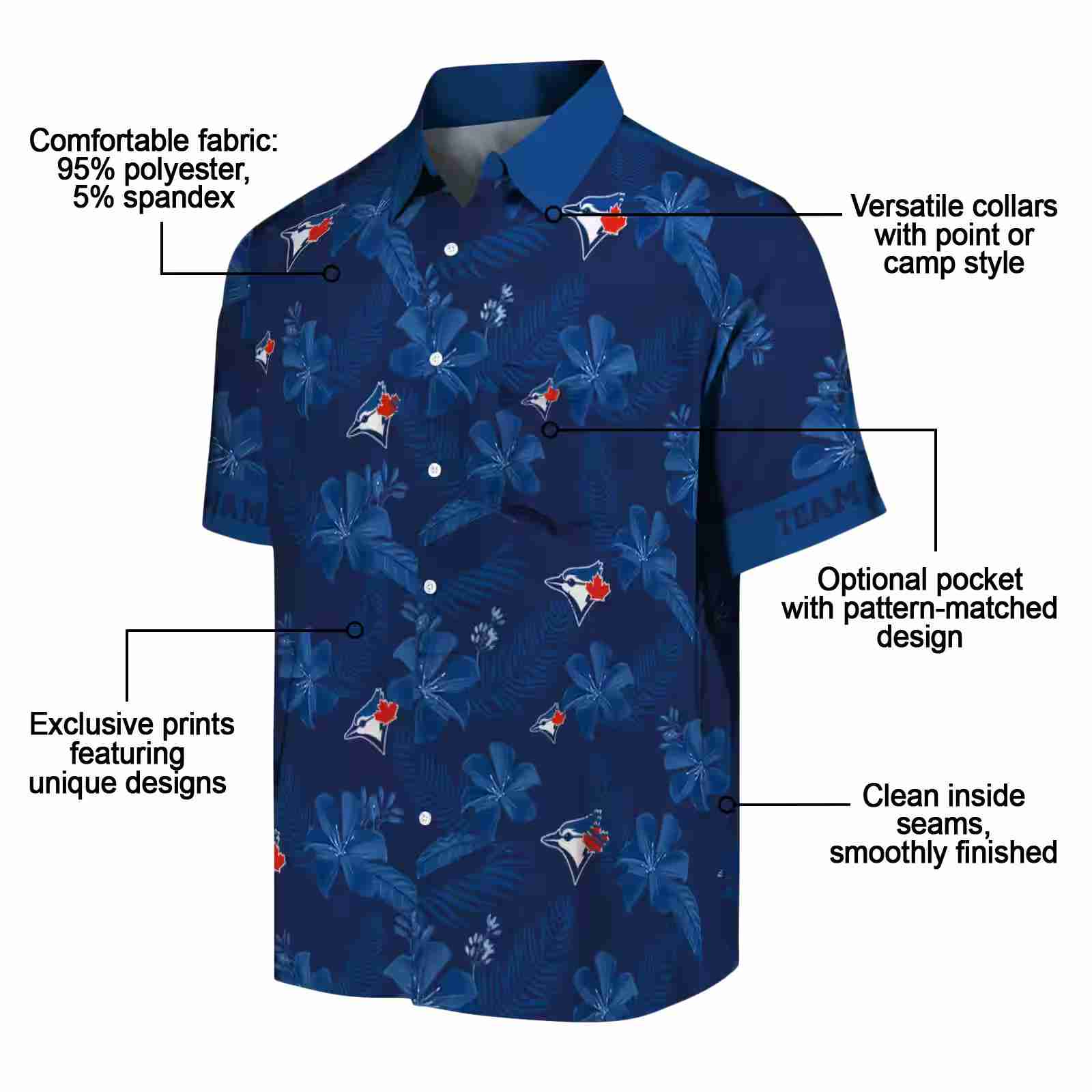 personalized toronto blue jays botanical print navy hawaiian shirt new arrival