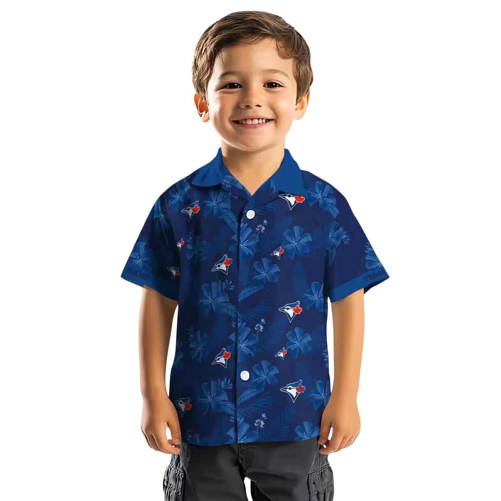 personalized toronto blue jays botanical print navy hawaiian shirt top rated