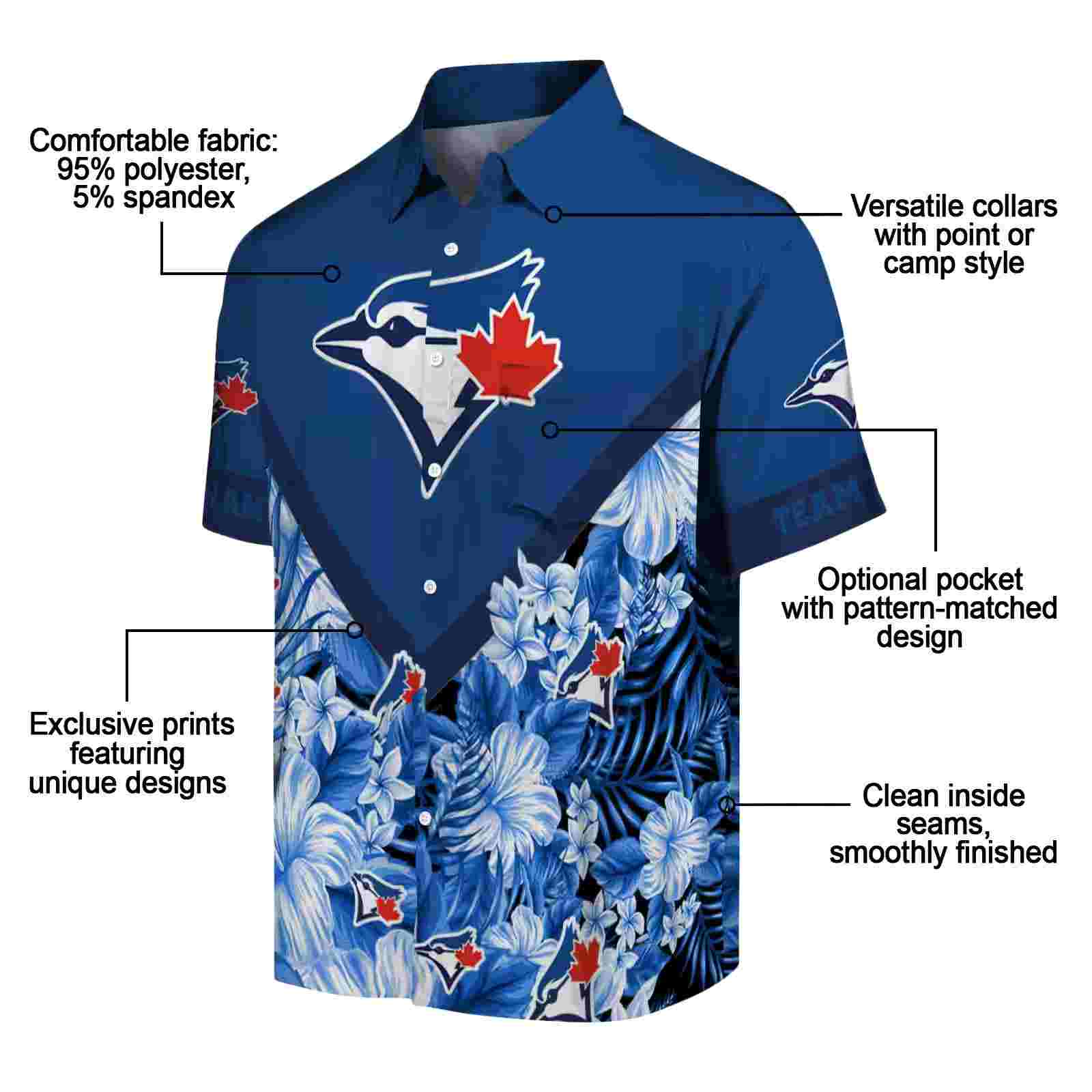 personalized toronto blue jays floral chevron blue hawaiian shirt new arrival