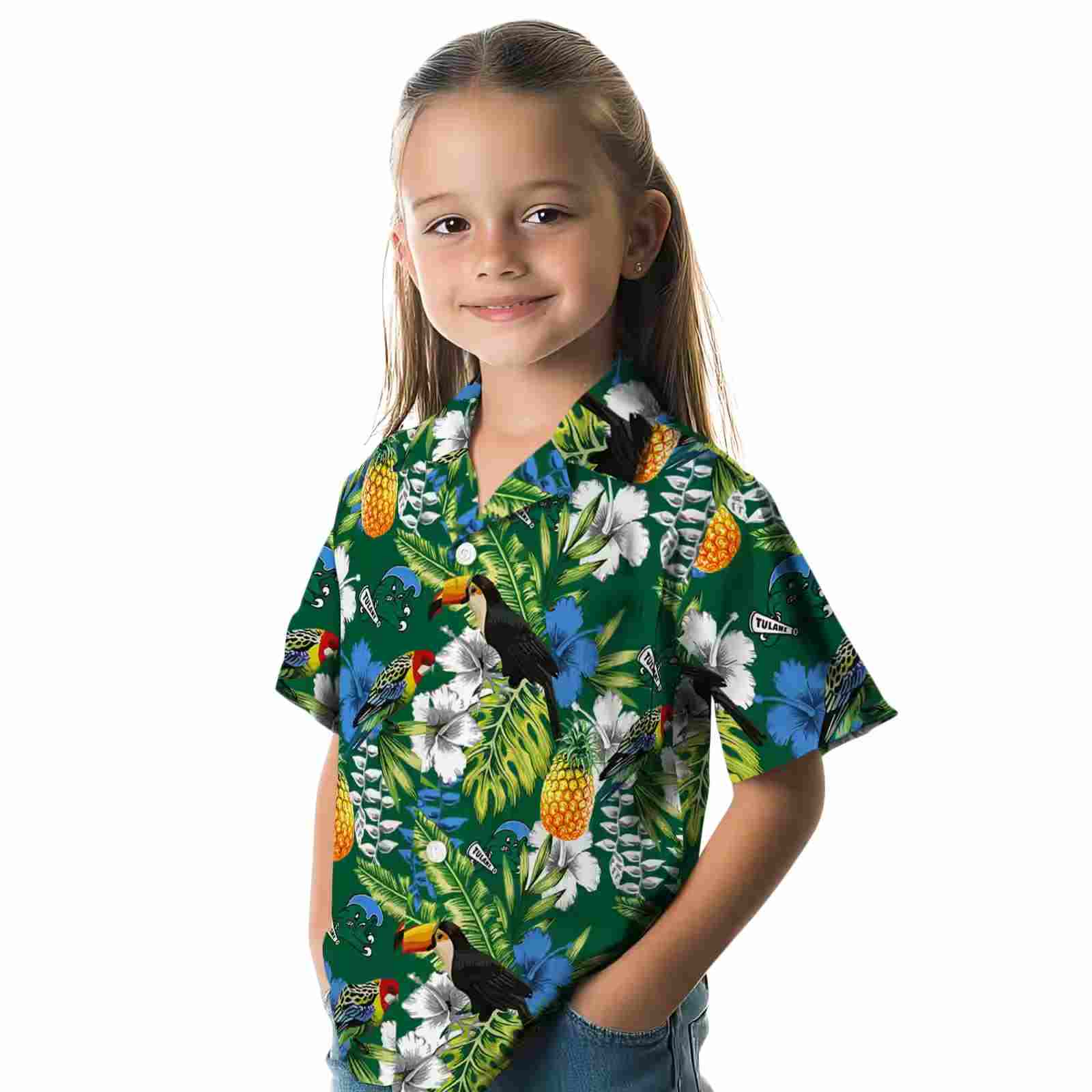 personalized tulane green wave tropical toucan green hawaiian shirt premium grade