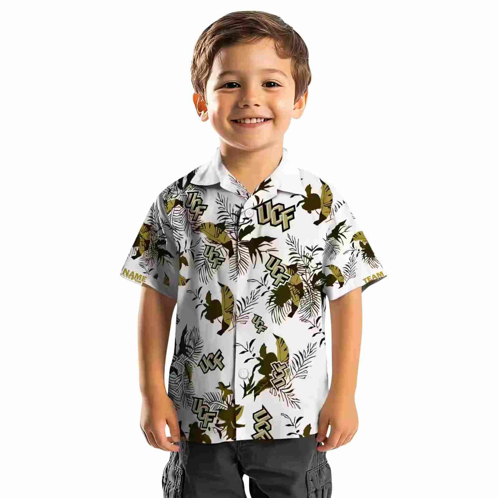 personalized ucf knights botanical theme gold white hawaiian shirt top rated