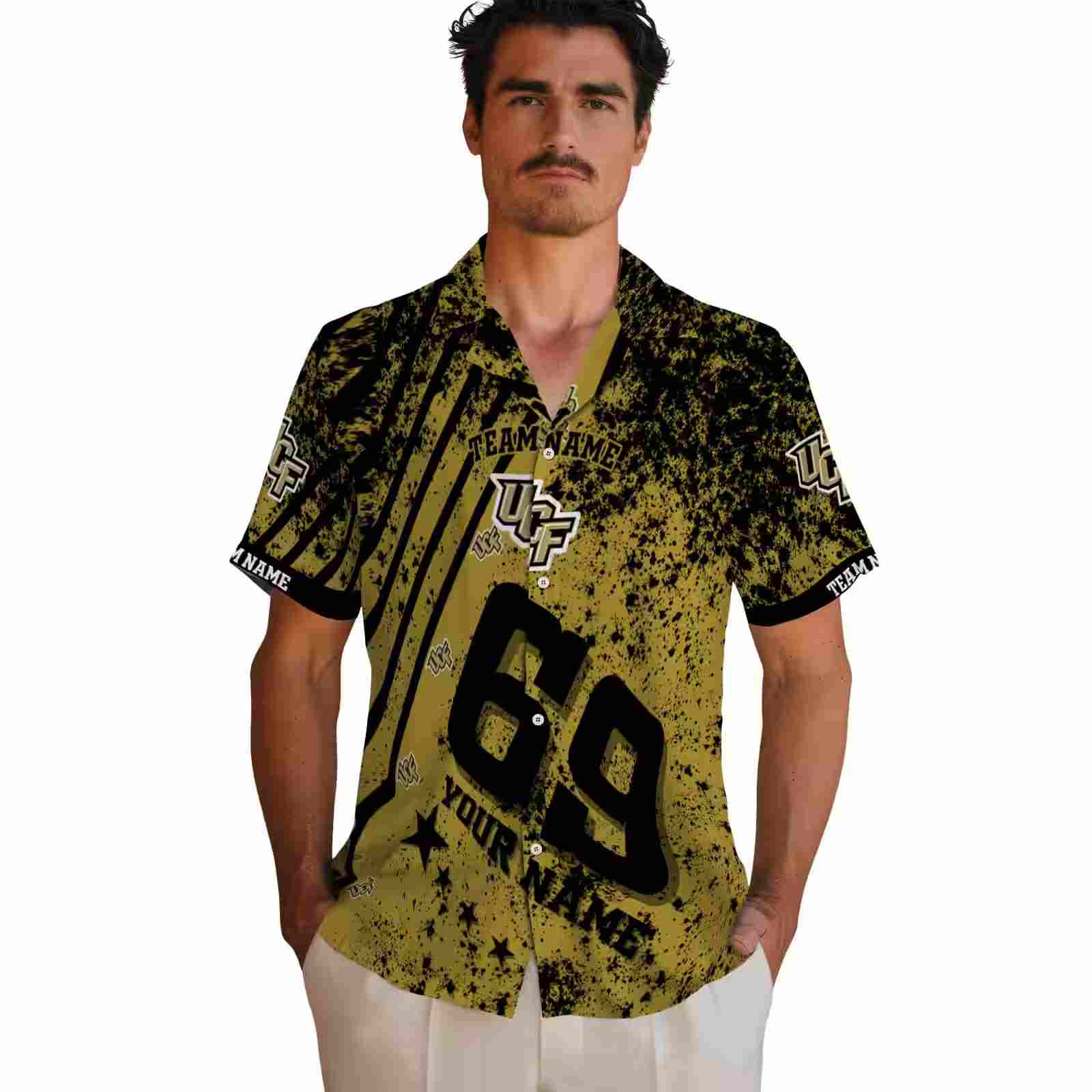 personalized ucf knights star stripes gold hawaiian shirt fashion forward