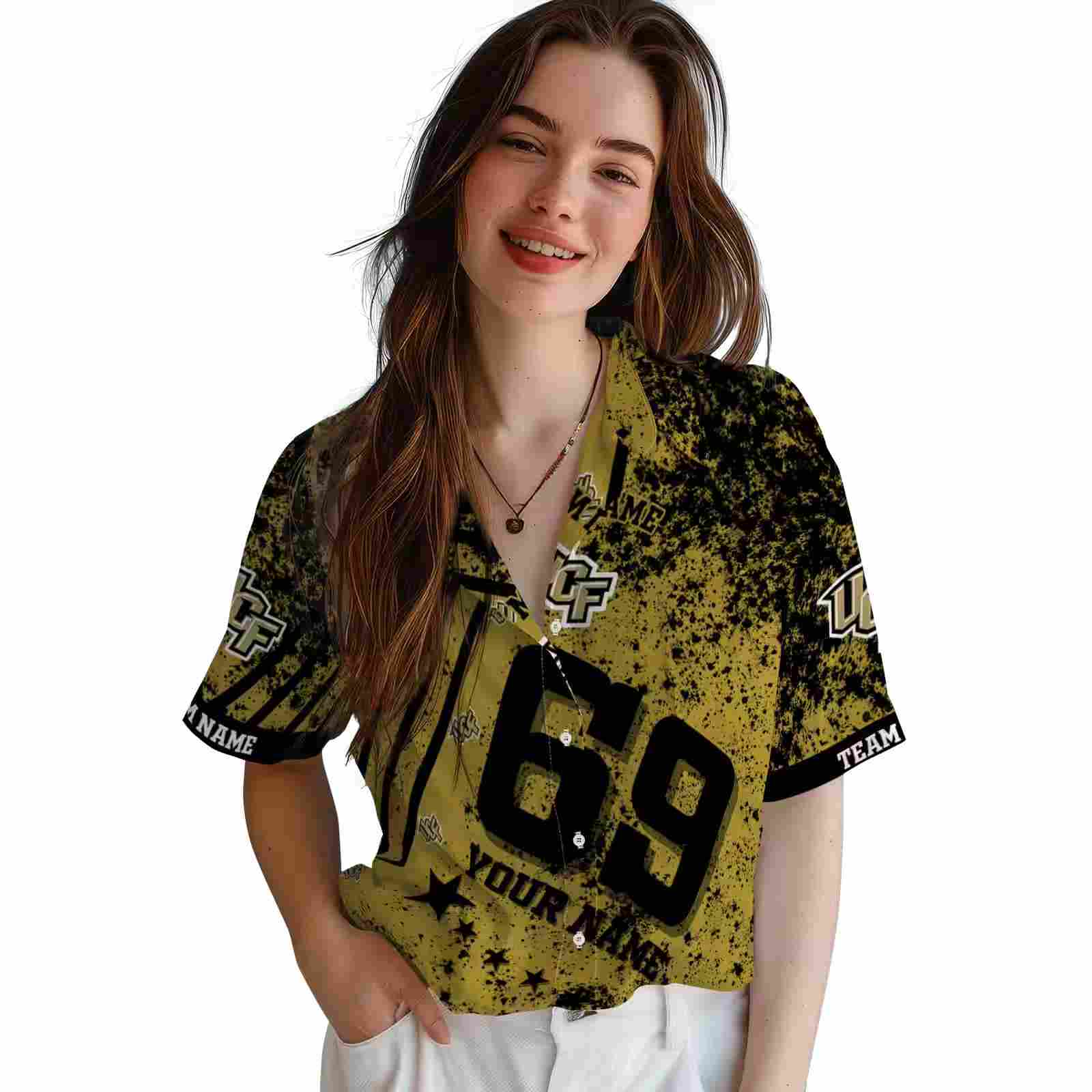 personalized ucf knights star stripes gold hawaiian shirt latest model