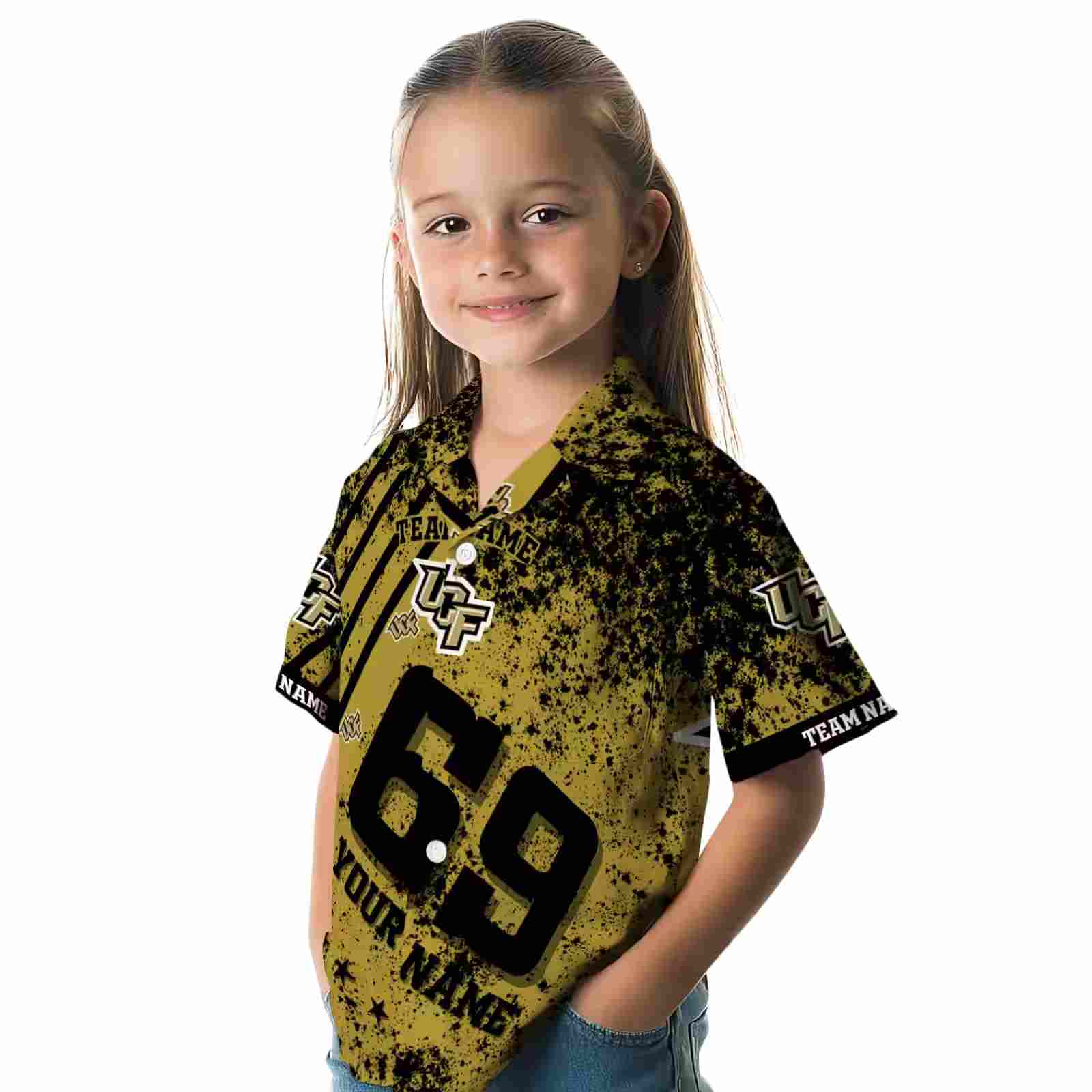 personalized ucf knights star stripes gold hawaiian shirt premium grade