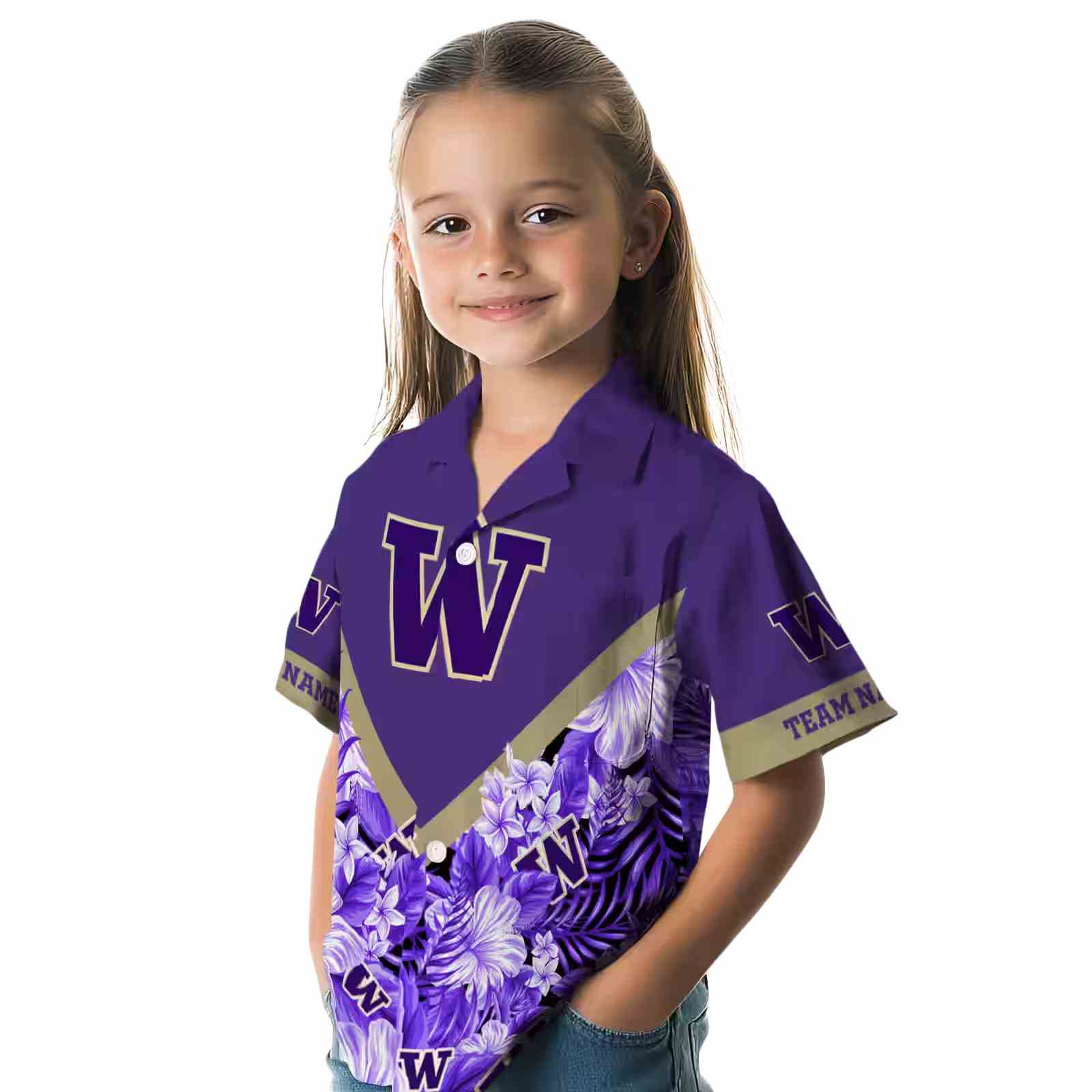 personalized washington huskies floral chevron purple hawaiian shirt premium grade