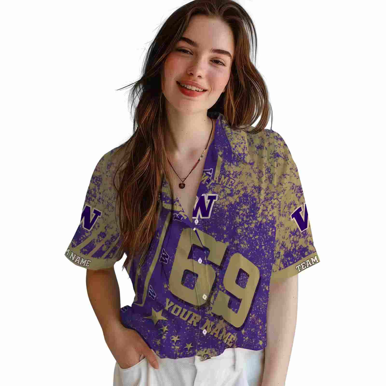 personalized washington huskies star stripes purple hawaiian shirt latest model