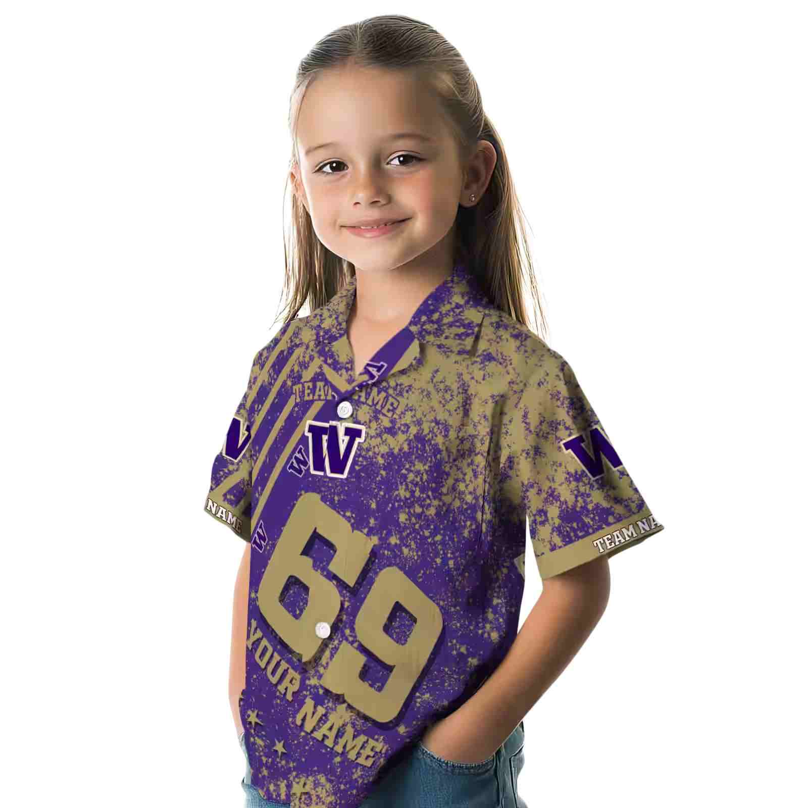 personalized washington huskies star stripes purple hawaiian shirt premium grade