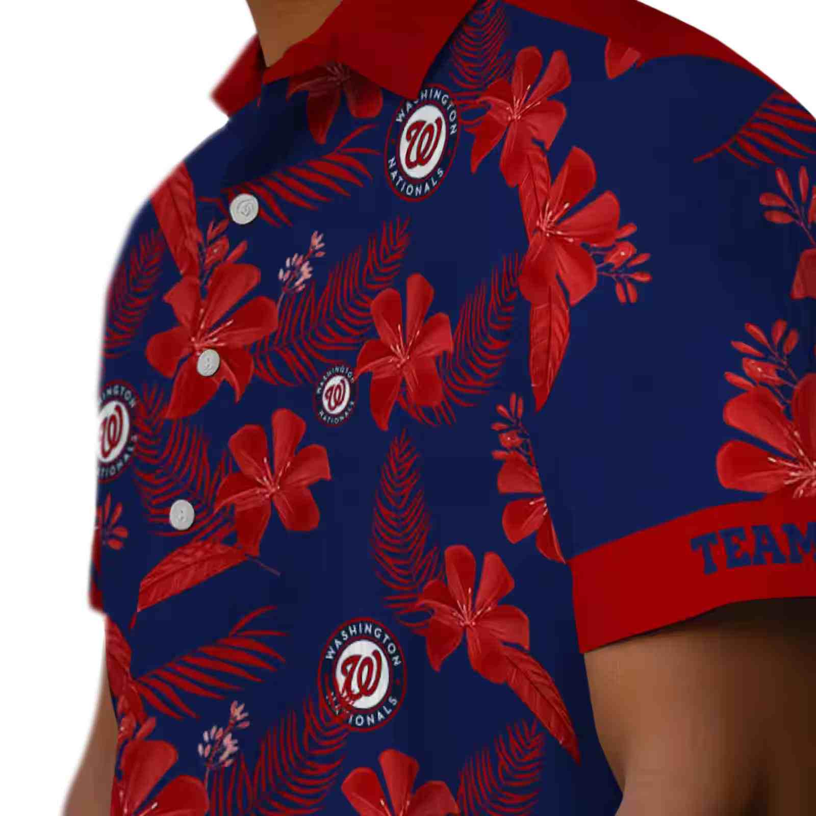 personalized washington nationals botanical print blue hawaiian shirt trendy