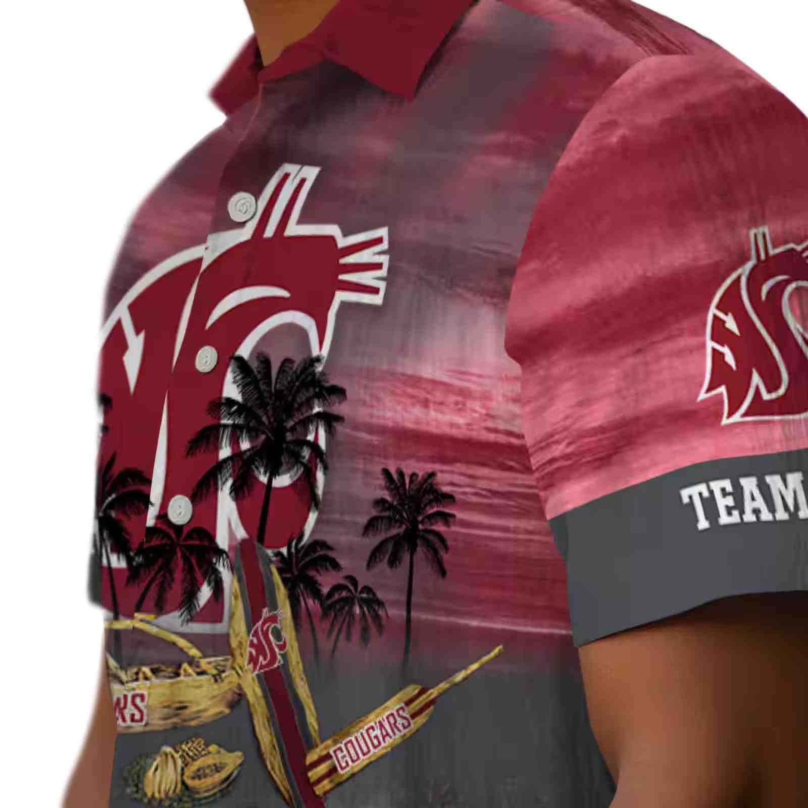 personalized washington state cougars tropical canoe crimson hawaiian shirt trendy