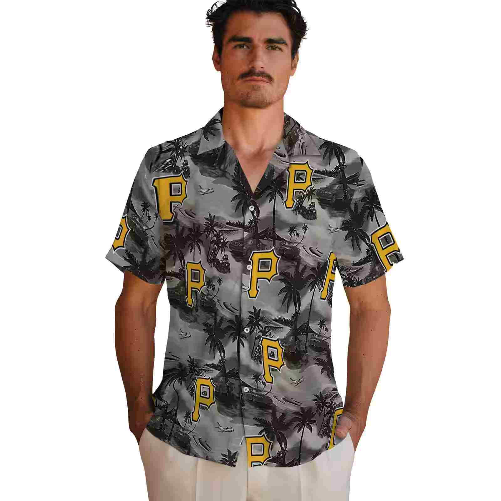 pittsburgh pirates coastal palms black hawaiian shirt fashion forward