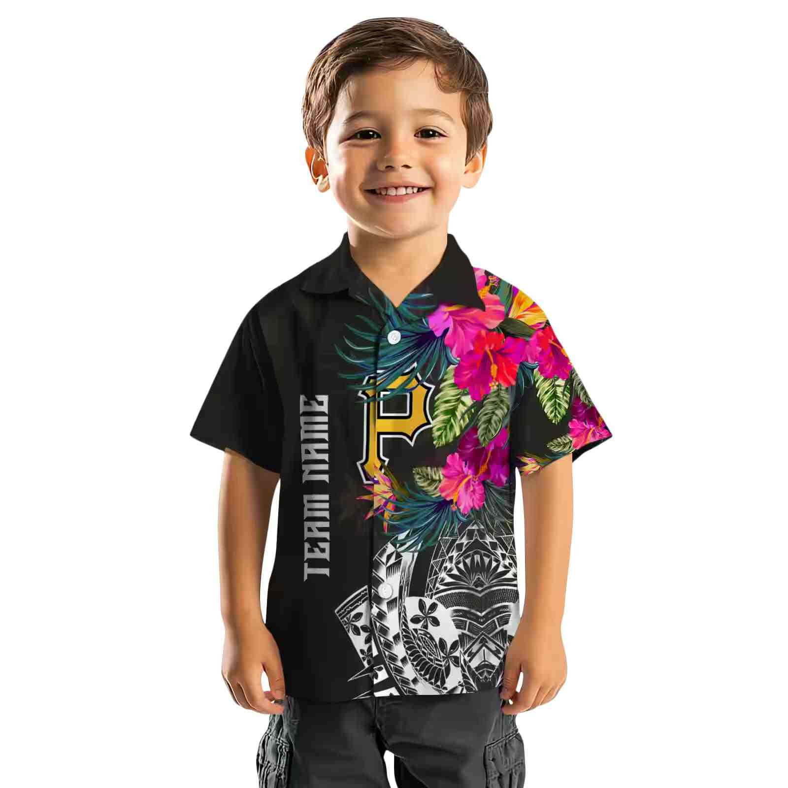 pittsburgh pirates floral polynesian black hawaiian shirt top rated