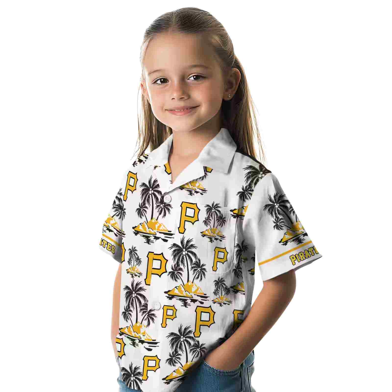 pittsburgh pirates palm island print black white hawaiian shirt premium grade