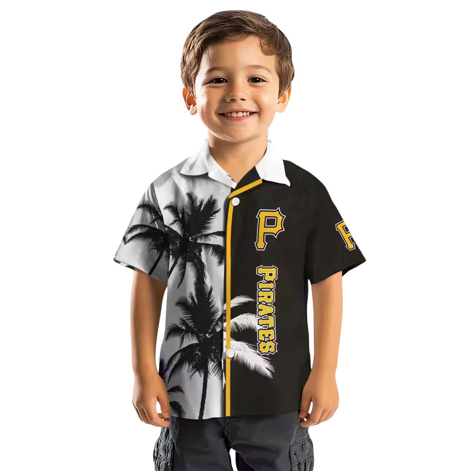 pittsburgh pirates palm trees black white hawaiian shirt top rated