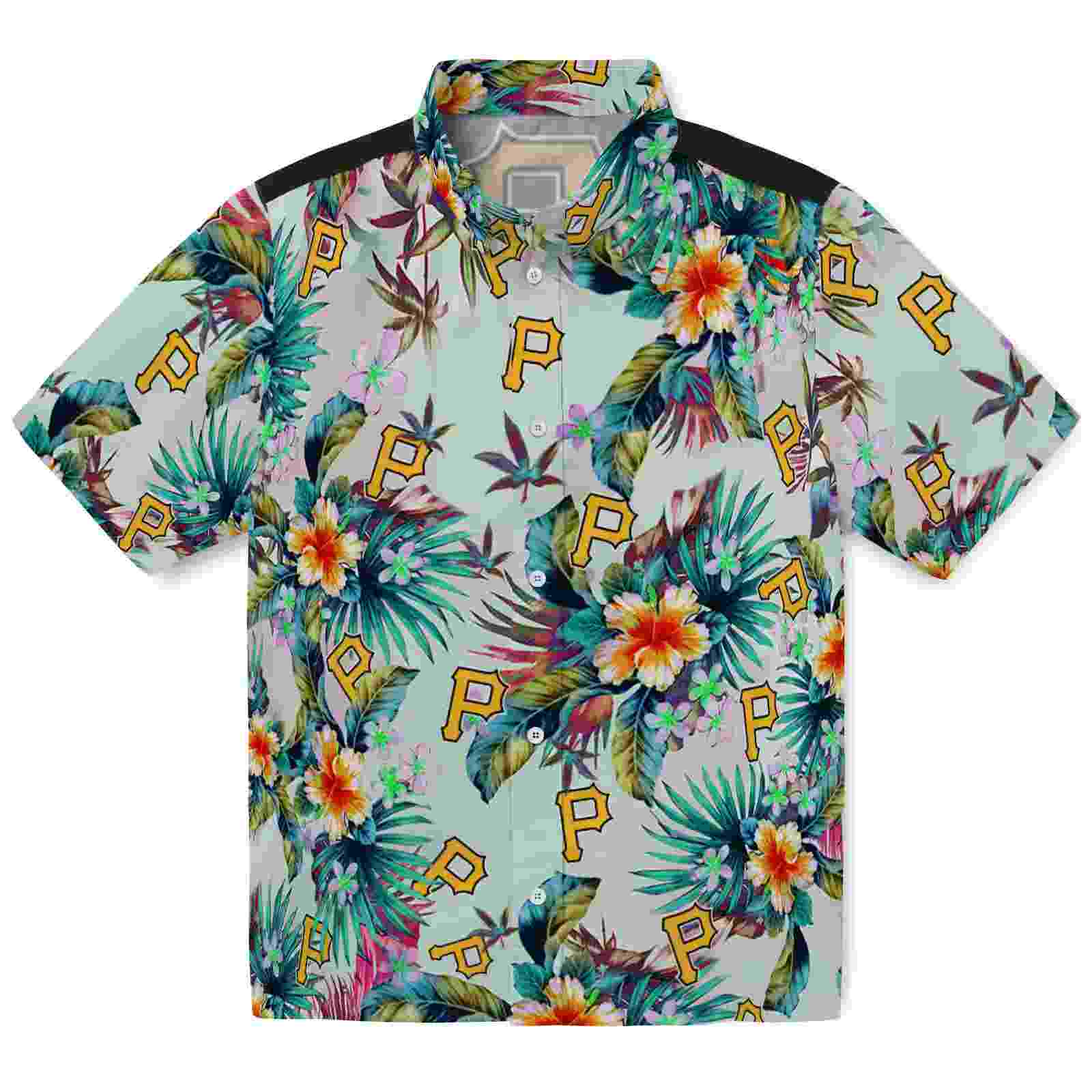 Pittsburgh Pirates Tropical Foliage Green Hawaiian Shirt