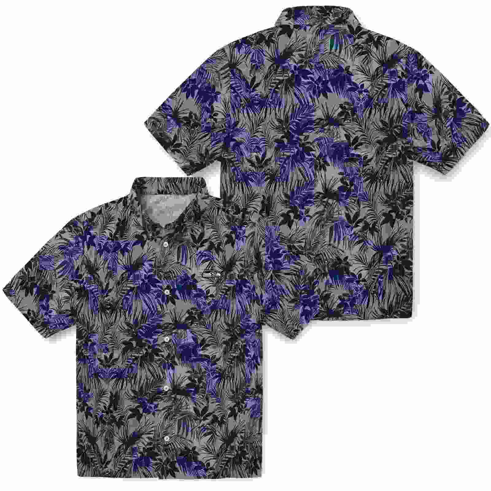 seattle seahawks leafy pattern blue hawaiian shirt high quality