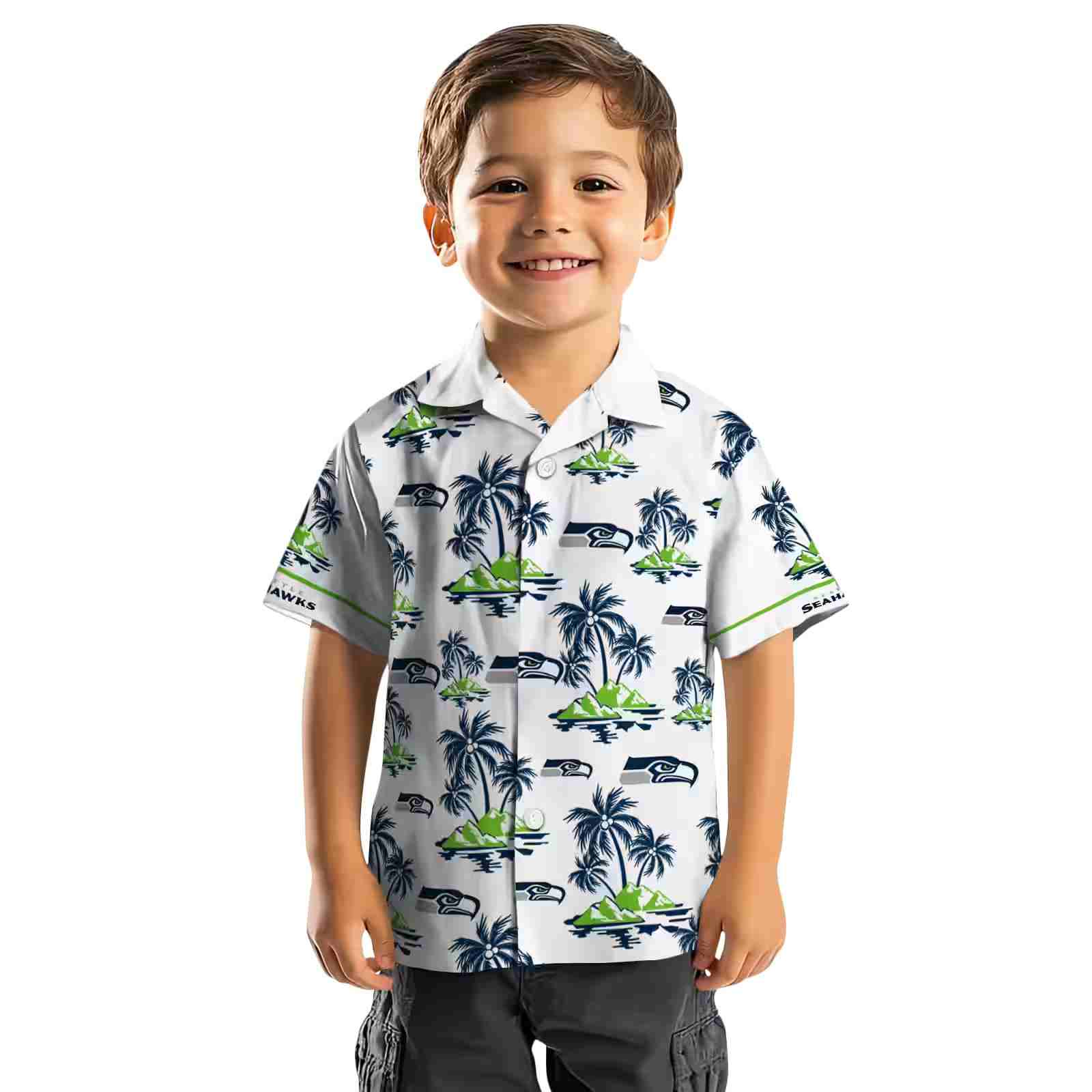 seattle seahawks palm island print blue white hawaiian shirt top rated